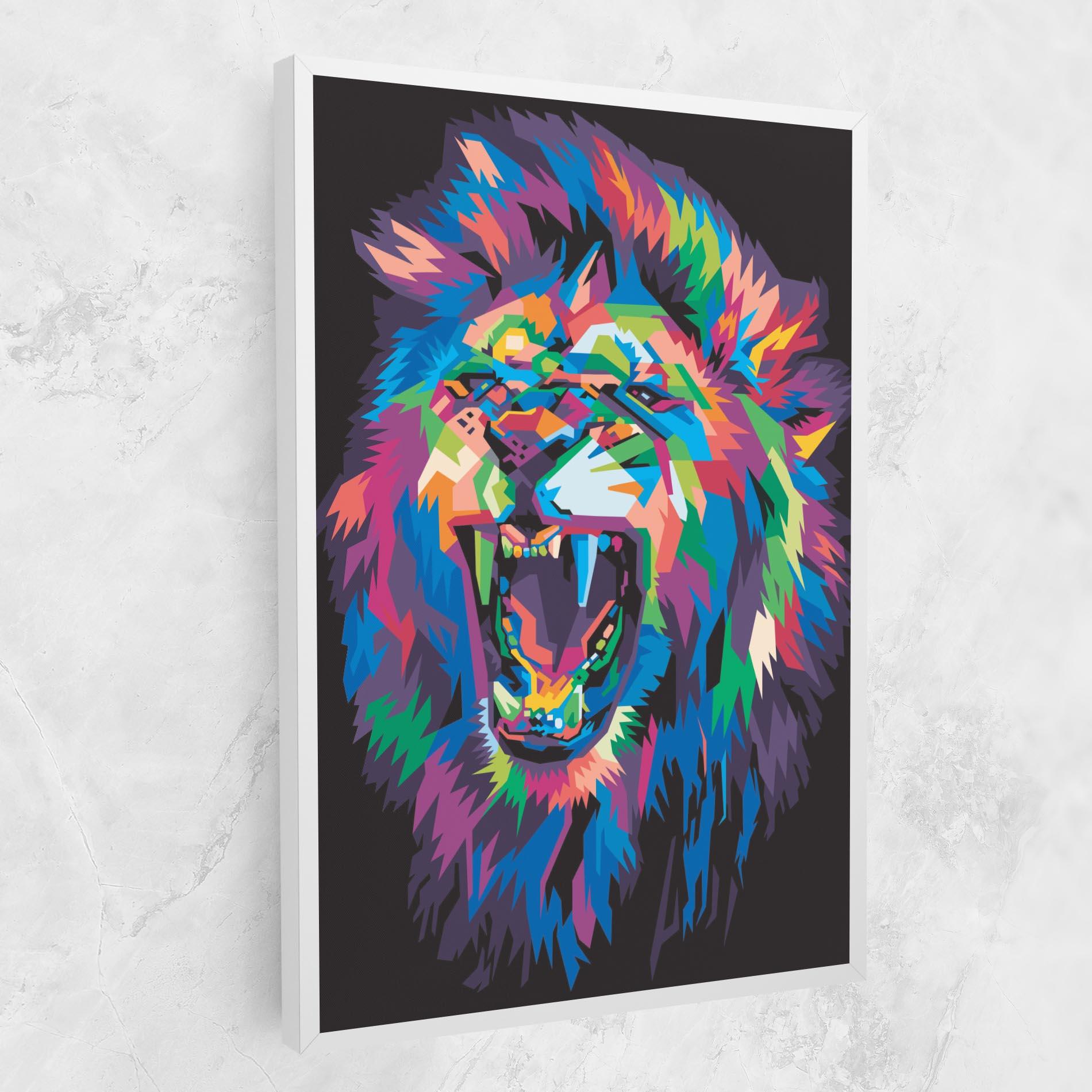 Tablou Canvas Colorful Lion Head mockup 1