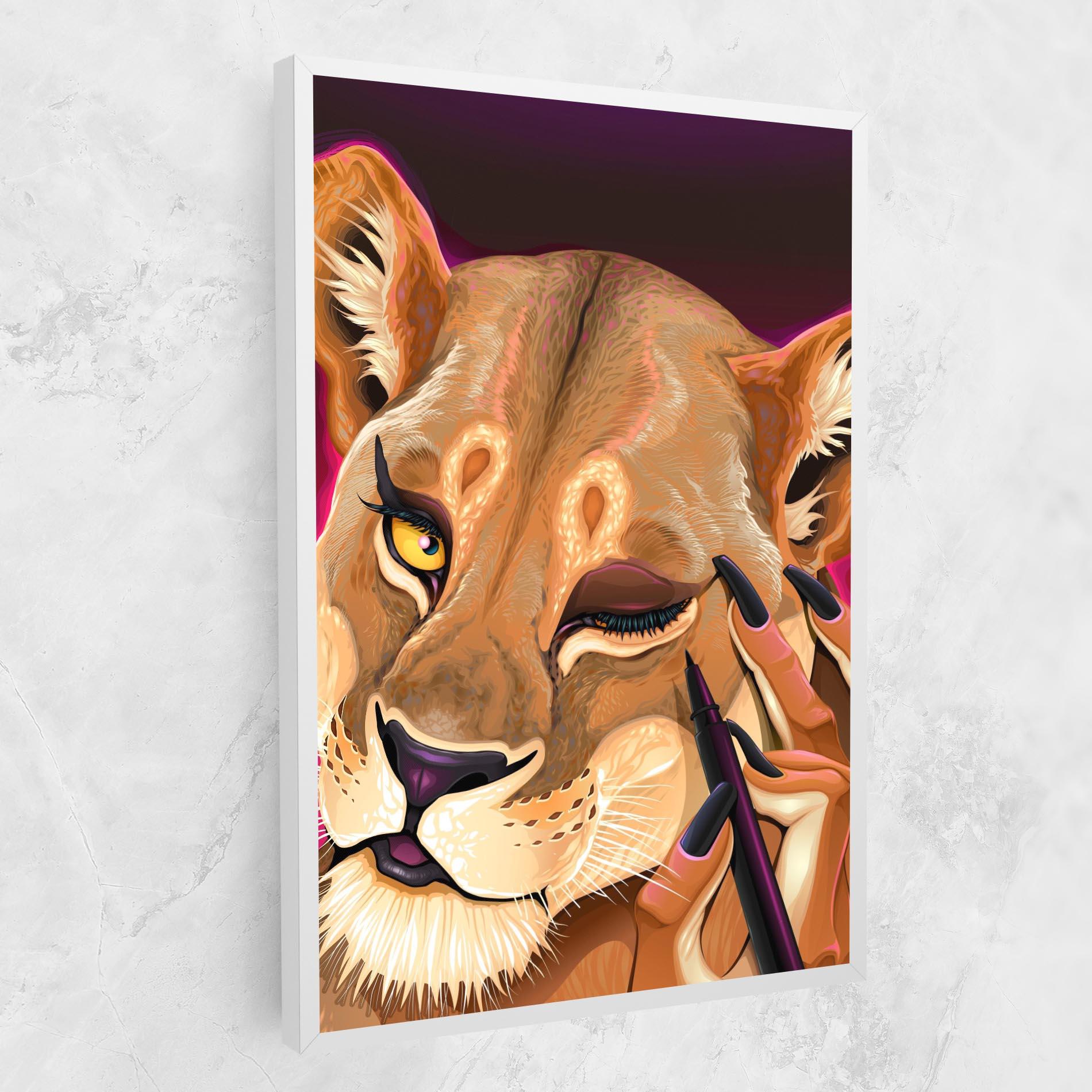 Tablou Canvas Female Lion Makeup mockup 1
