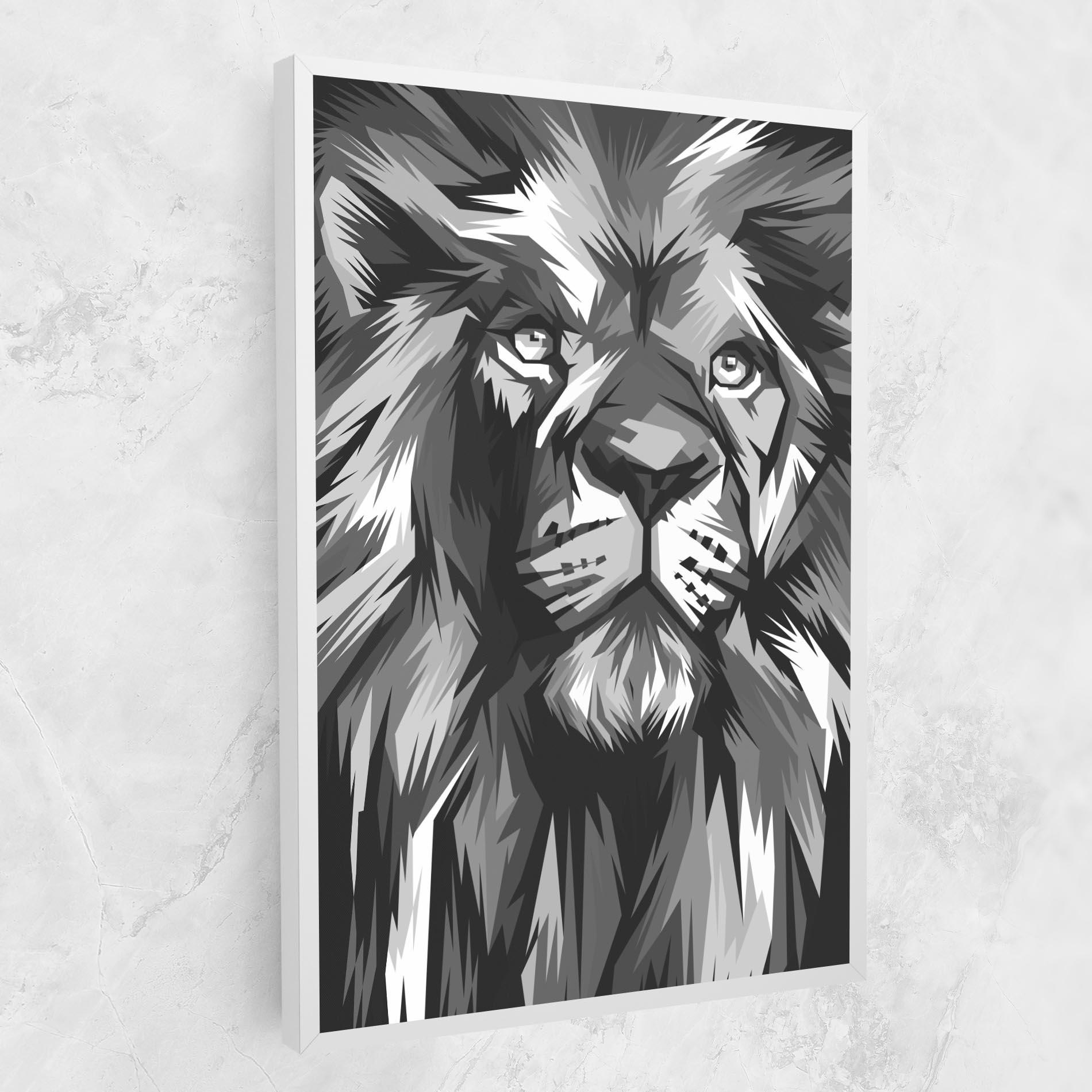 Tablou Canvas Grey Head Lion mockup 1