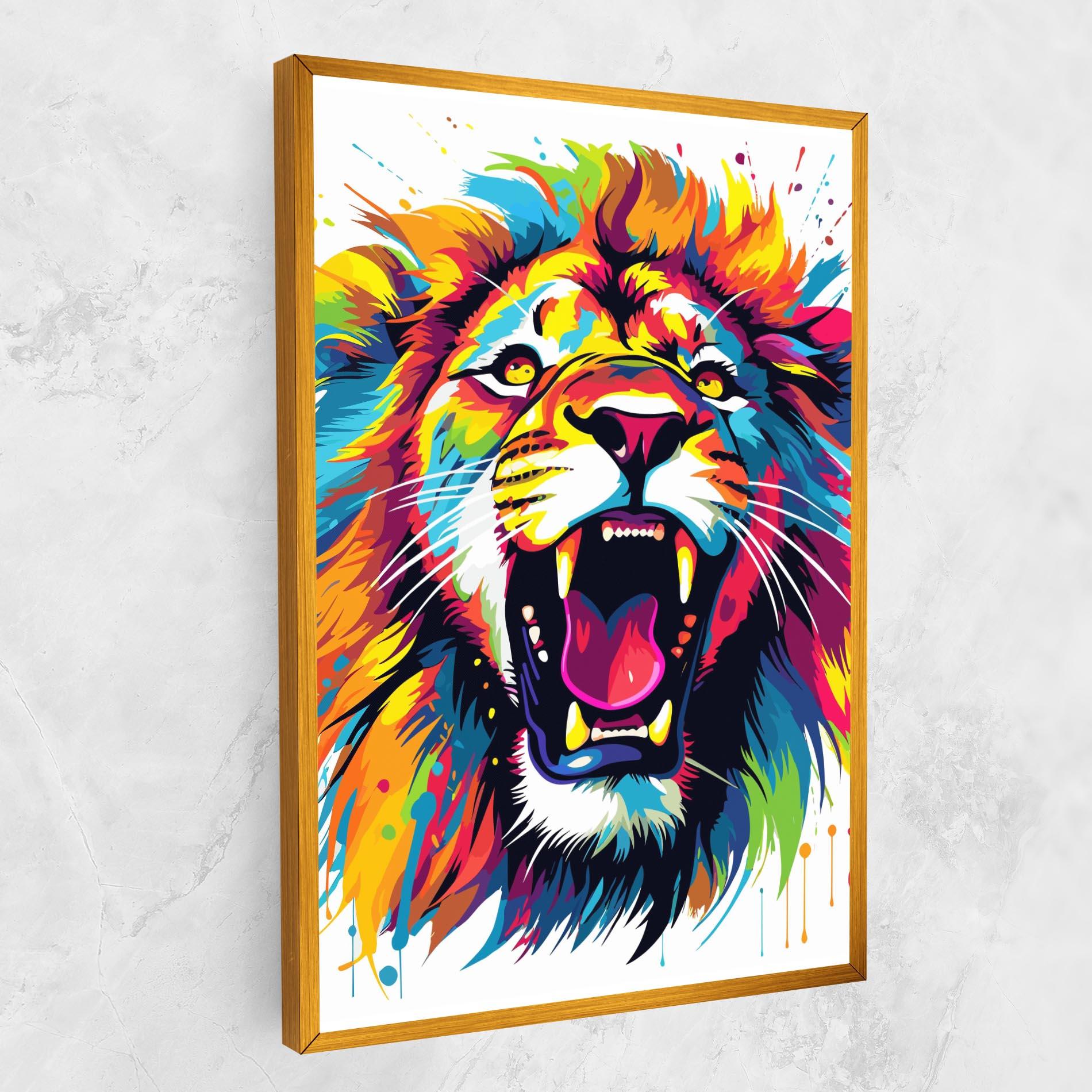 Tablou Canvas Angry Lion Mix mockup 1
