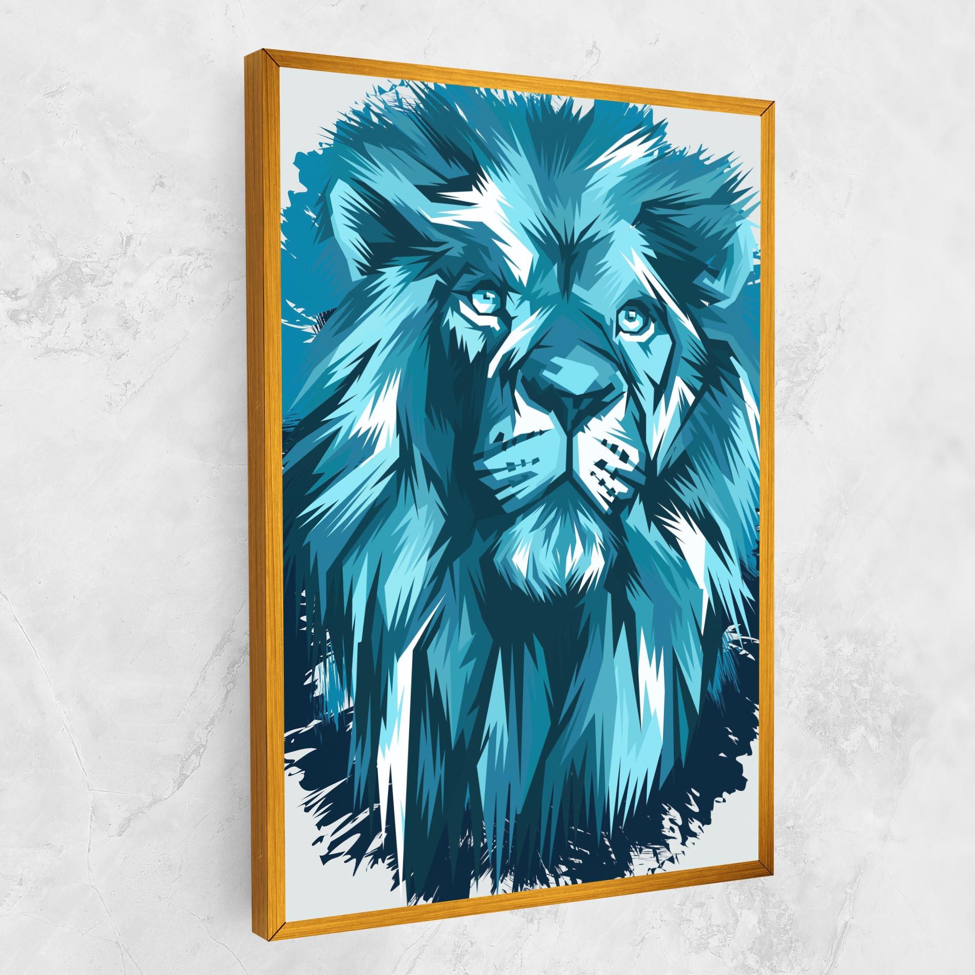 Tablou Canvas Blue Lion Head mockup 1