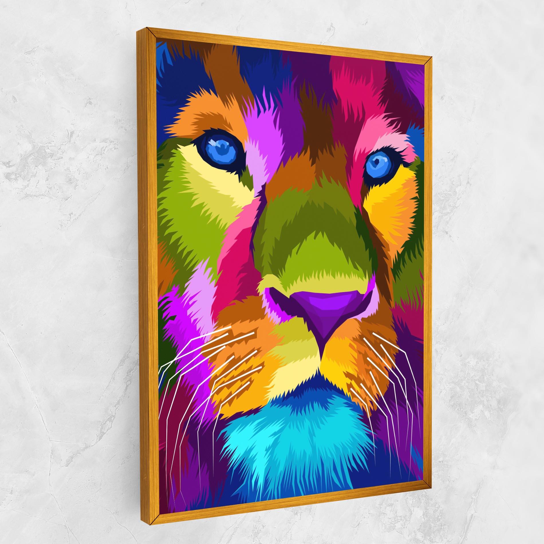 Tablou Canvas Color Lion Close Up mockup 1