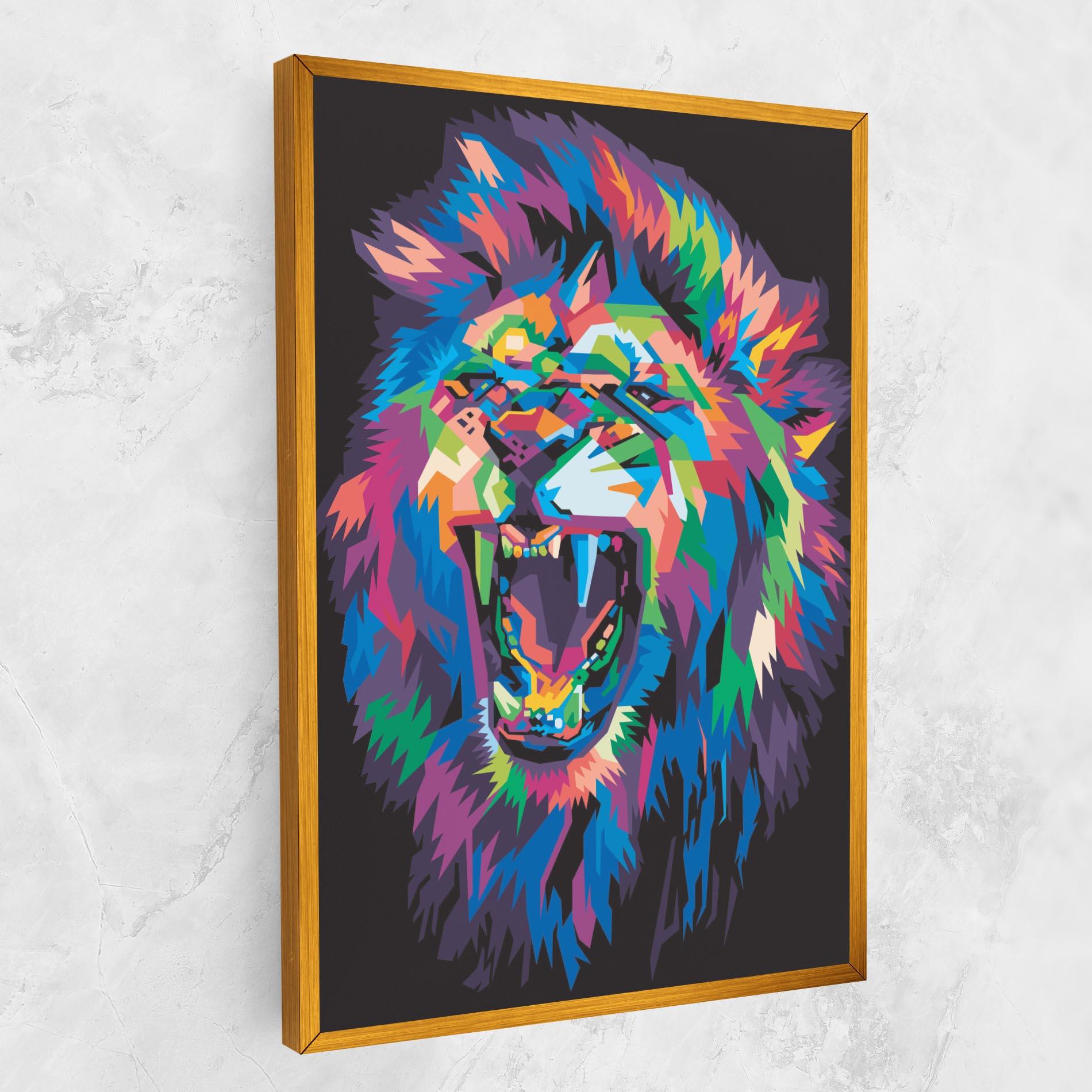 Tablou Canvas Colorful Lion Head mockup 1