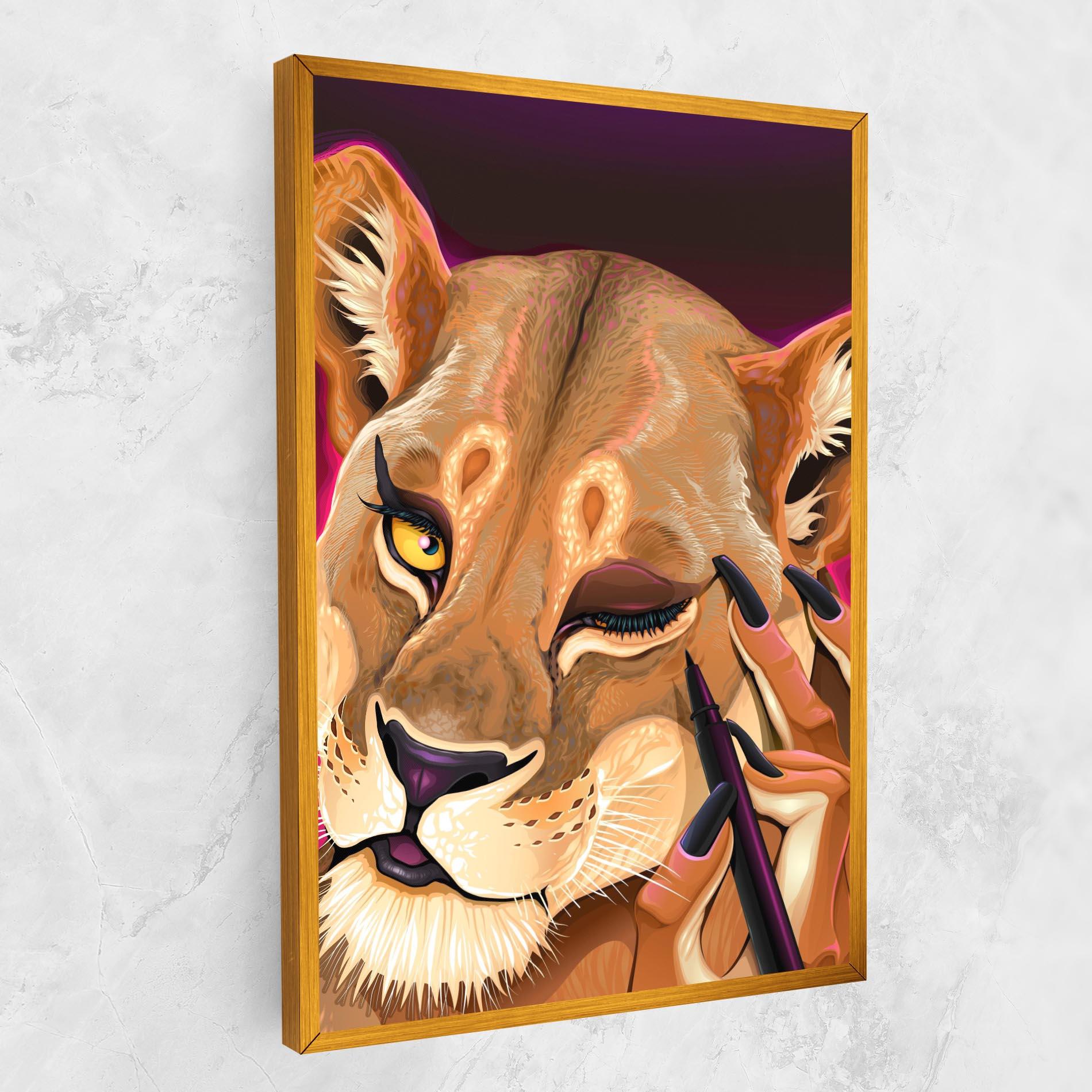 Tablou Canvas Female Lion Makeup mockup 1