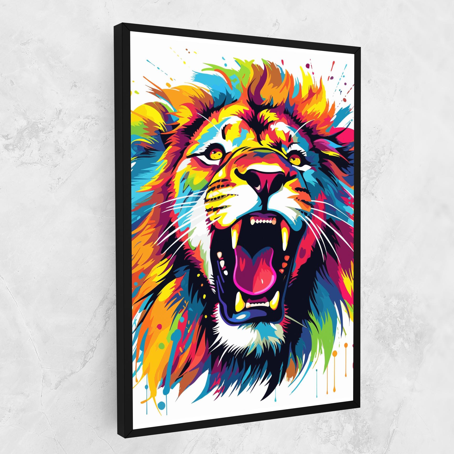 Tablou Canvas Angry Lion Mix mockup 1