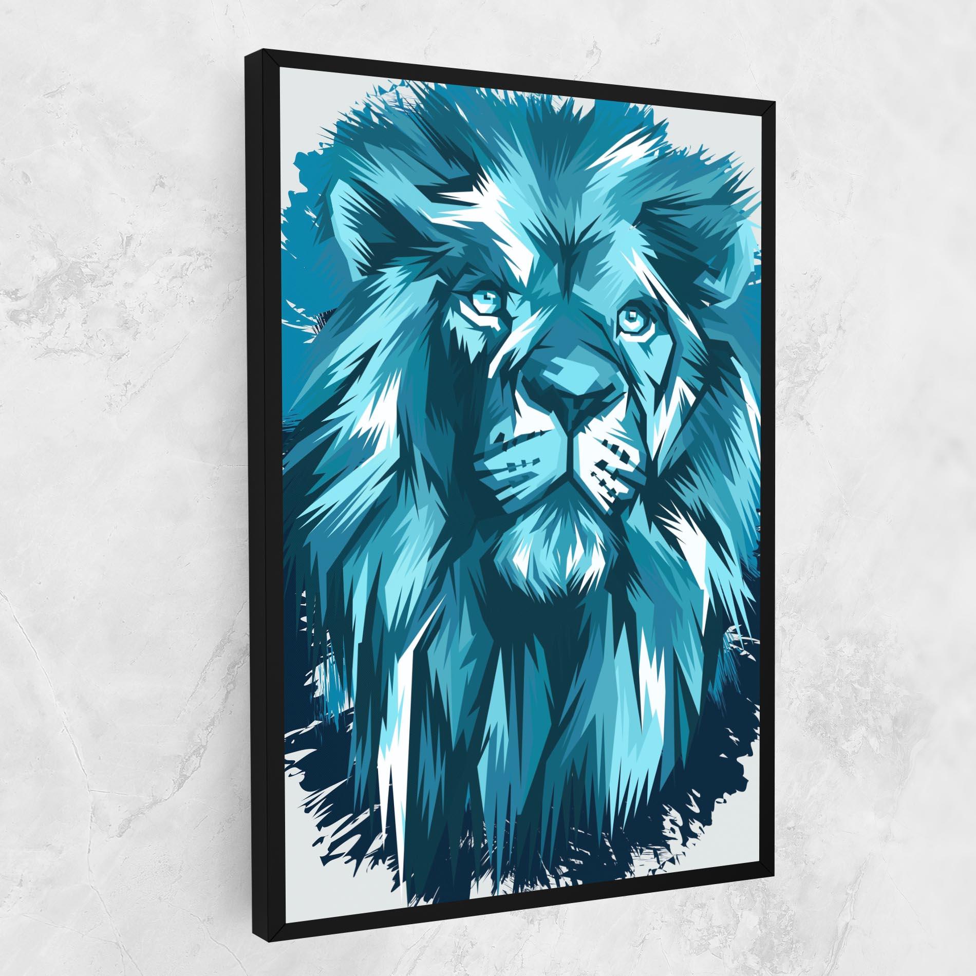Tablou Canvas Blue Lion Head mockup 1