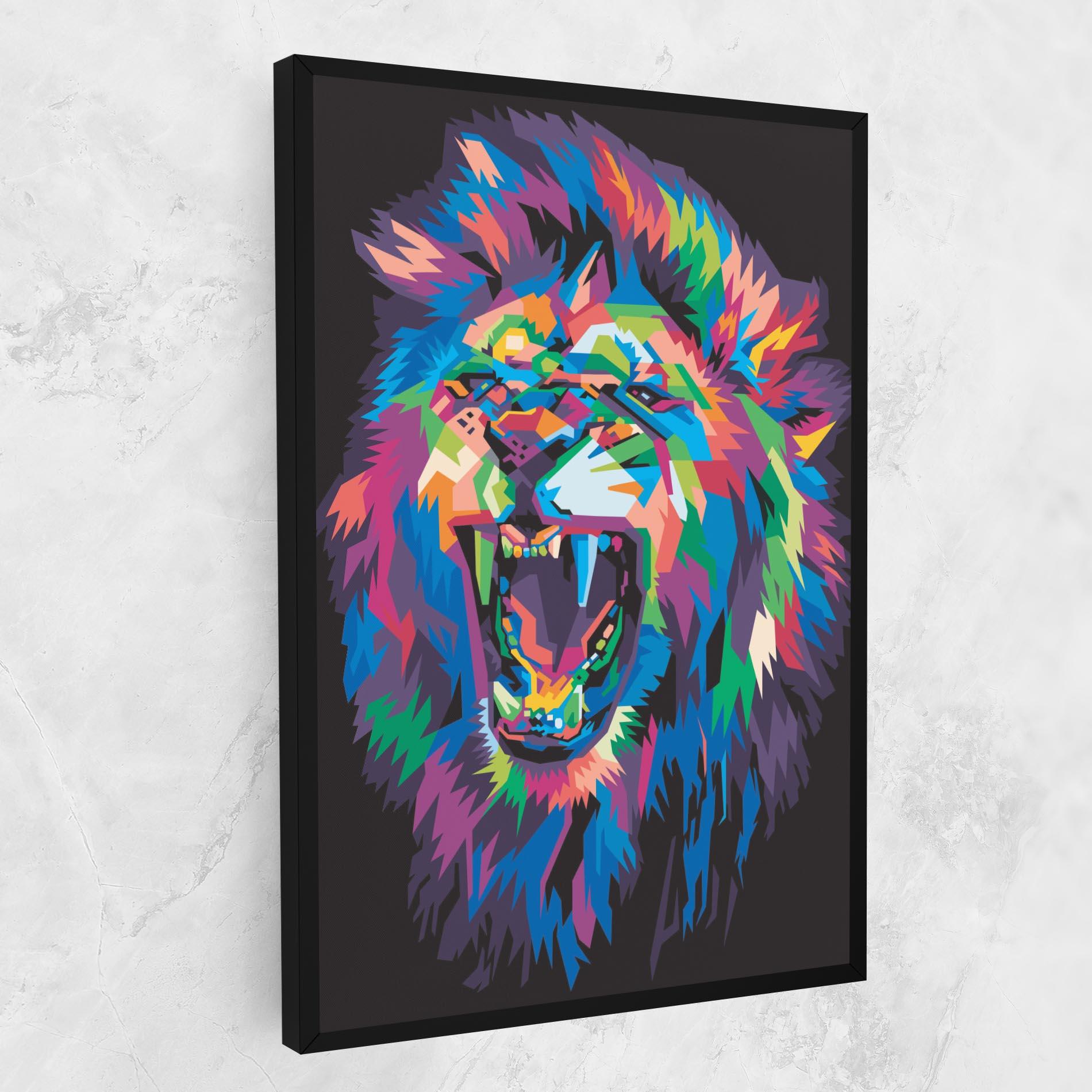 Tablou Canvas Colorful Lion Head mockup 1