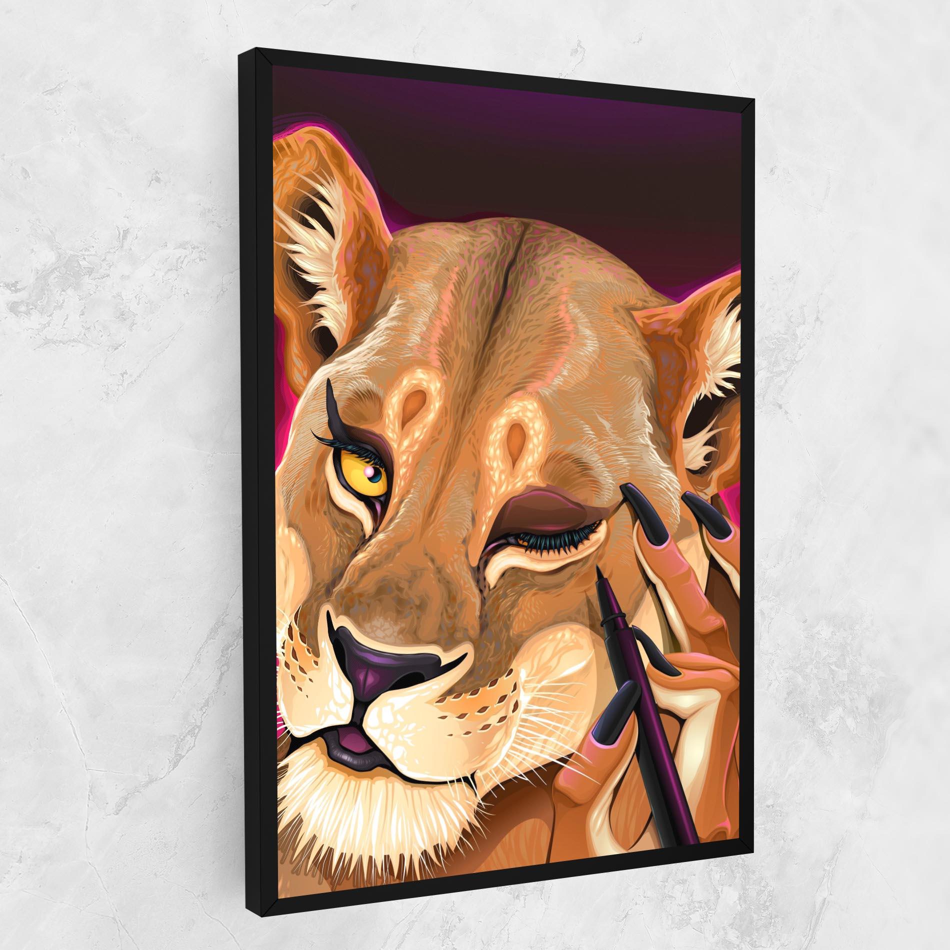 Tablou Canvas Female Lion Makeup mockup 1