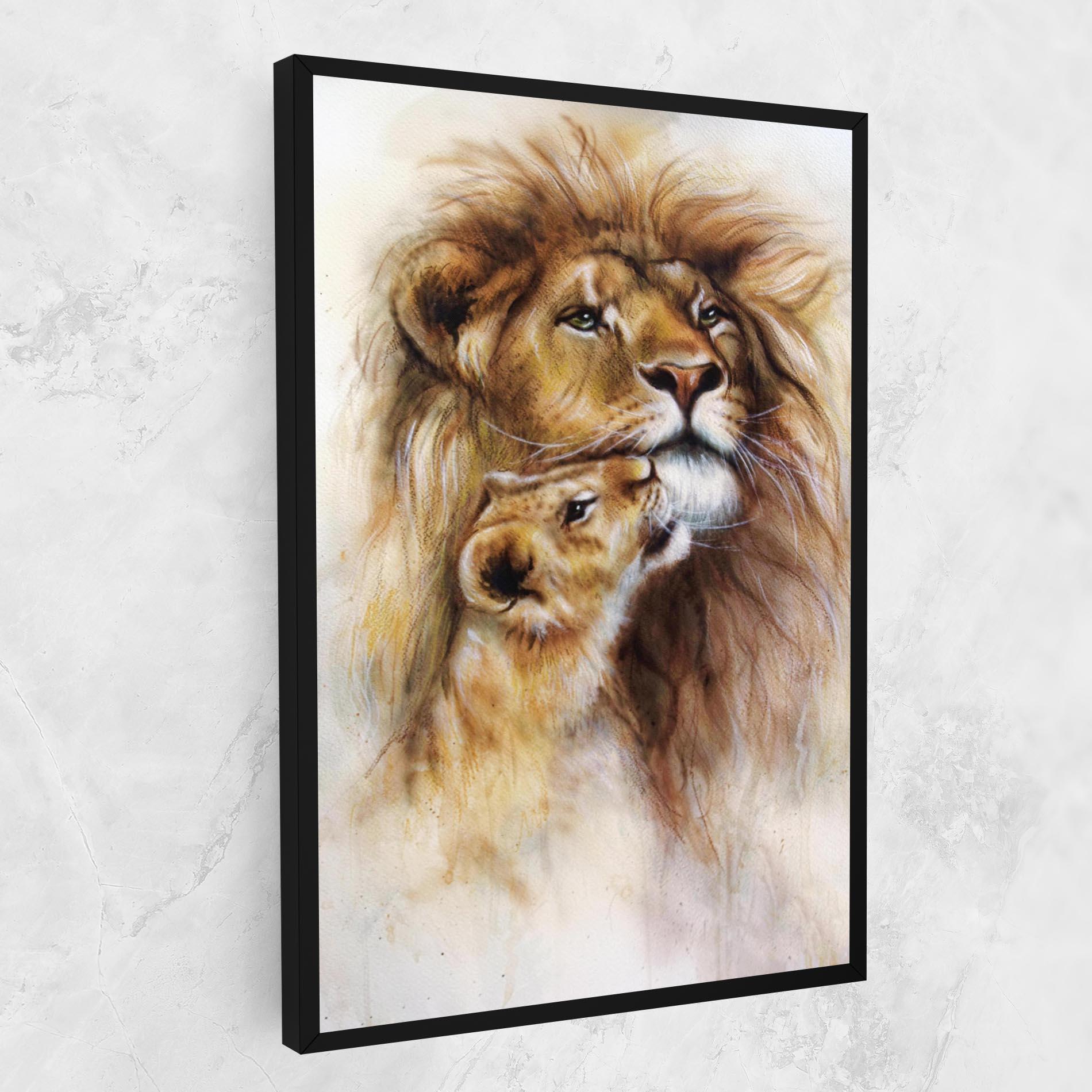 Tablou Canvas Lion Love mockup 1