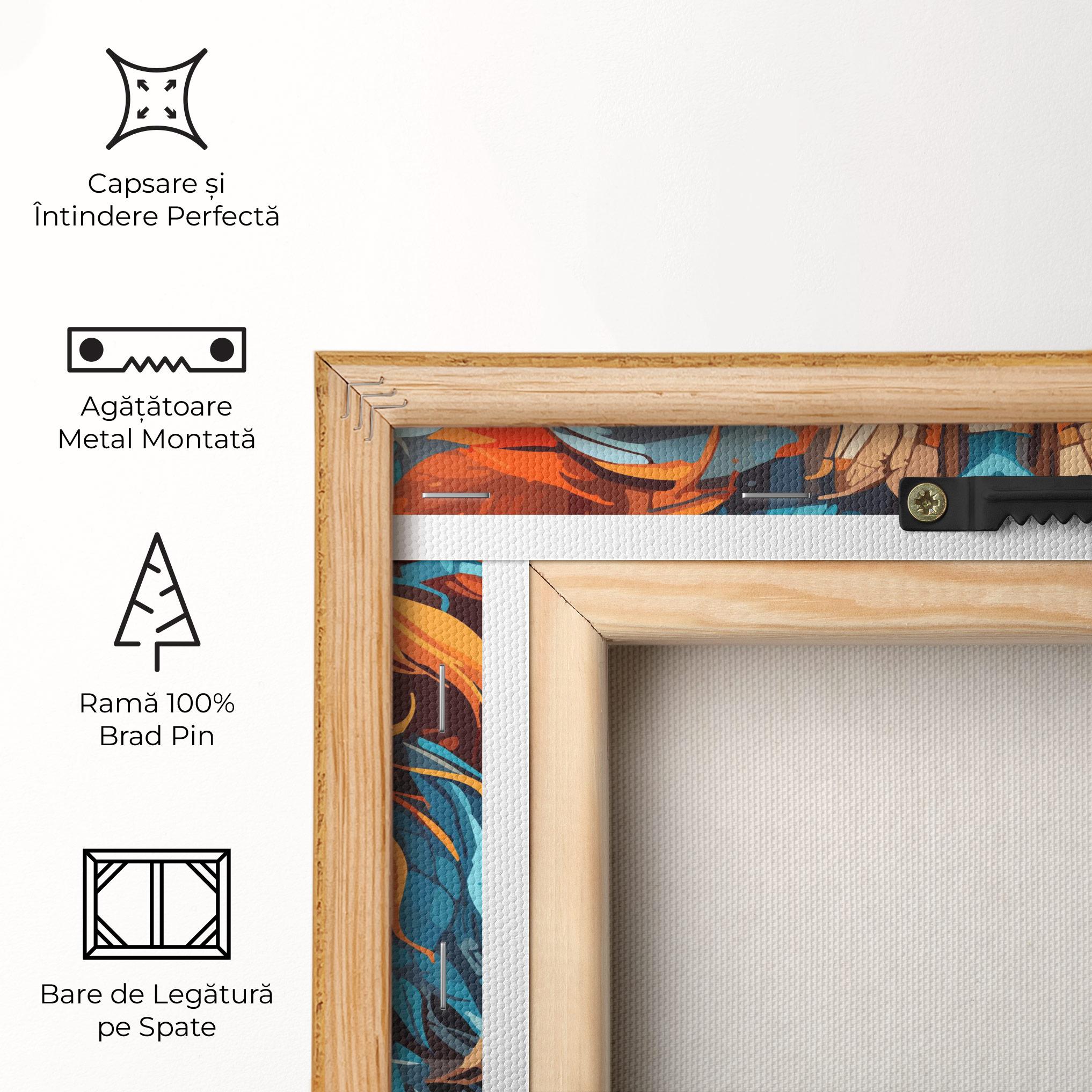 Tablou Canvas Blue Orange Lion mockup 5