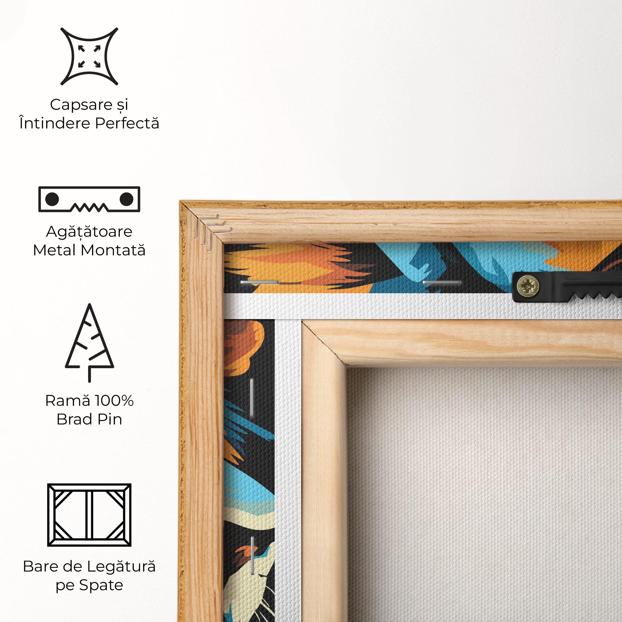 Tablou Canvas Blue Yellow Lion mockup 5