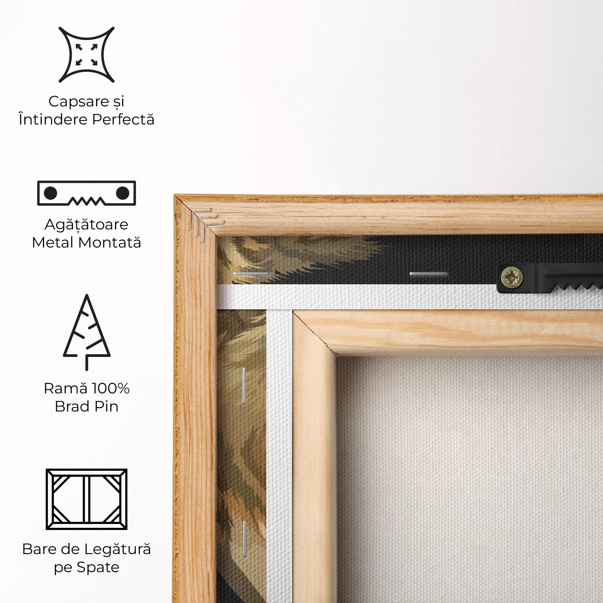 Tablou Canvas Lion Art On Black mockup 5