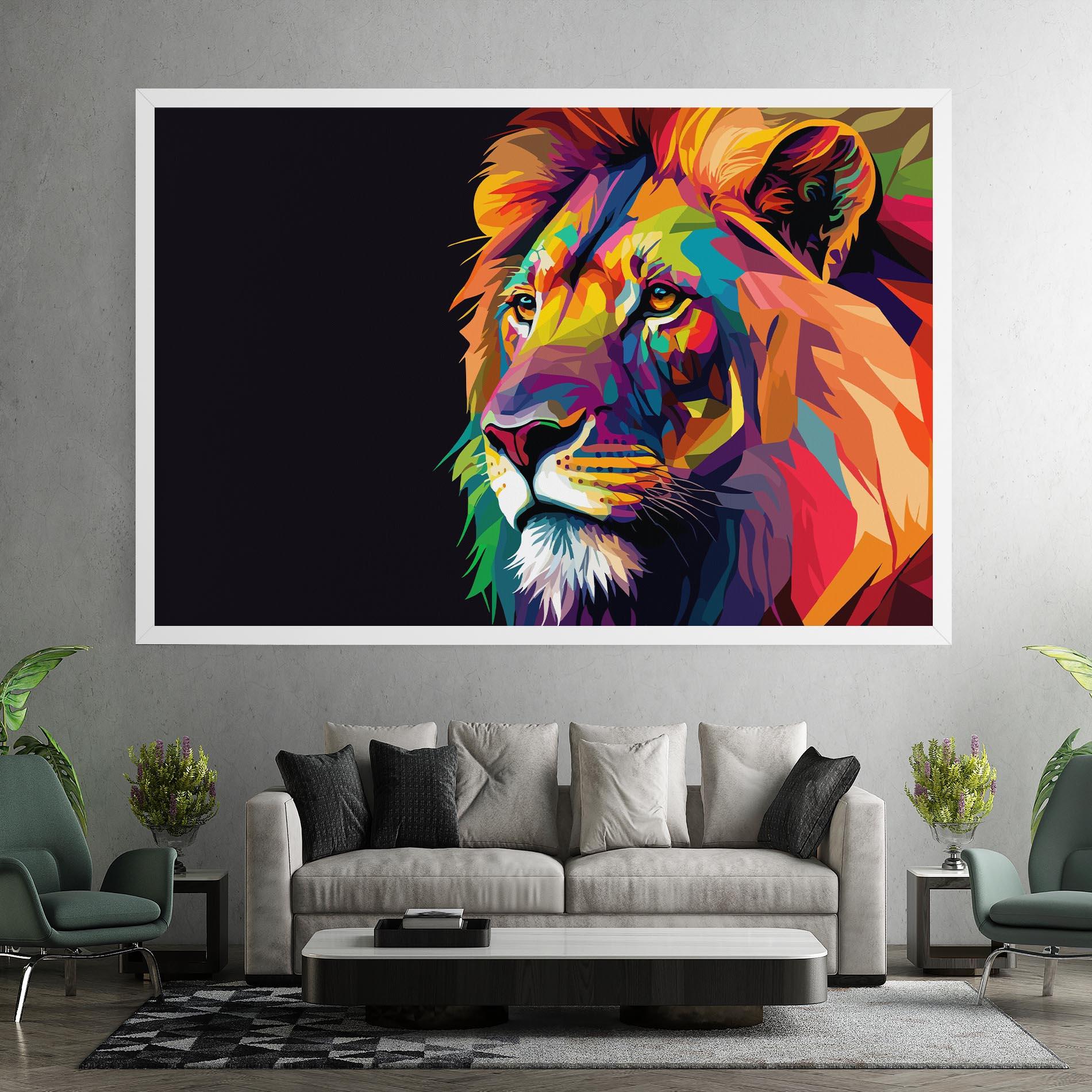Tablou Canvas Colorful Lion mockup 7
