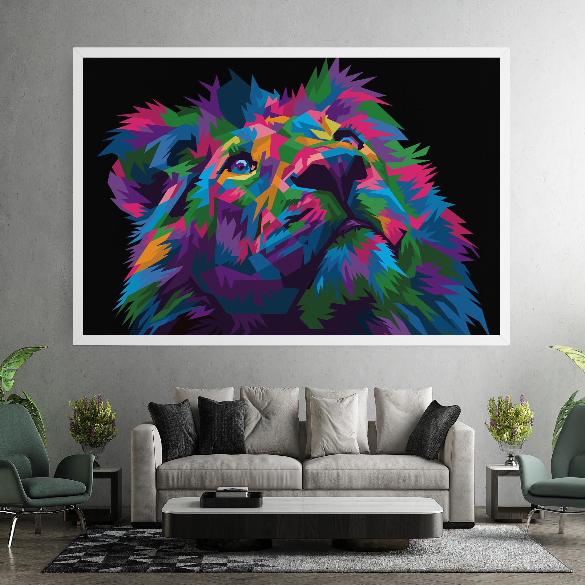 Tablou Canvas Cute Color Lion mockup 7
