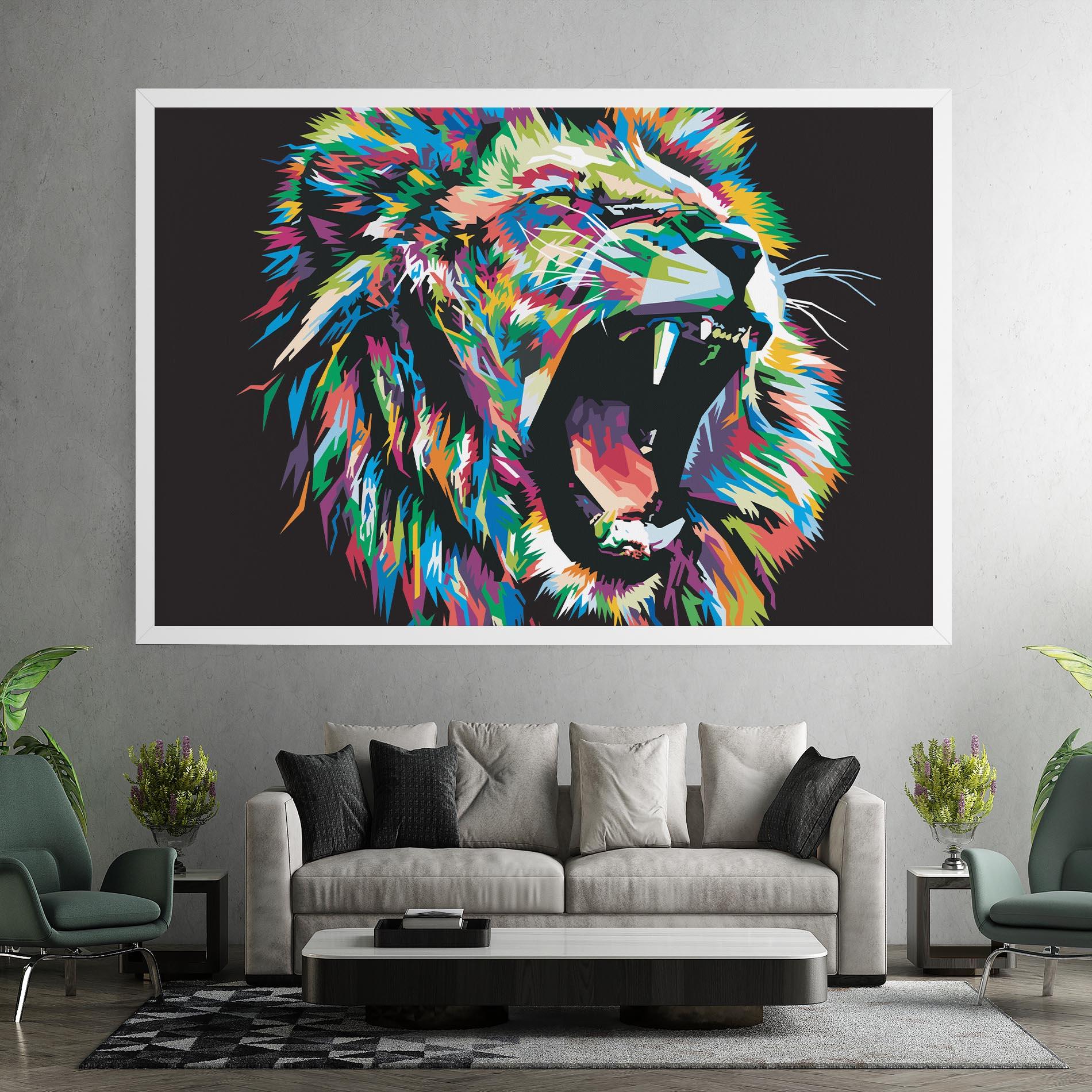 Tablou Canvas Green Blue Lion mockup 7