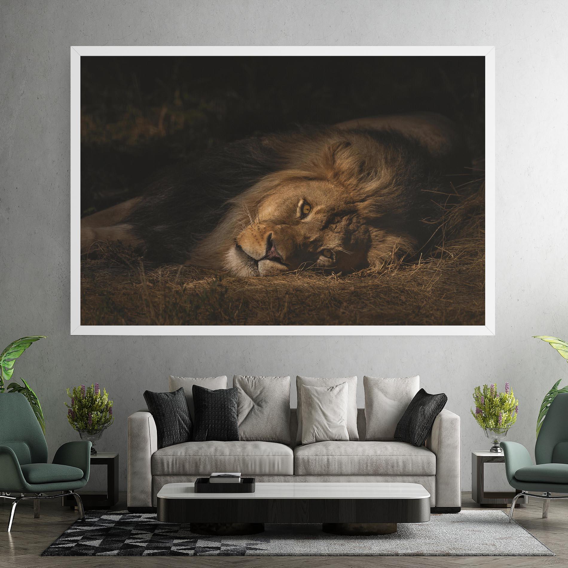 Tablou Canvas Lion Laying Down mockup 7