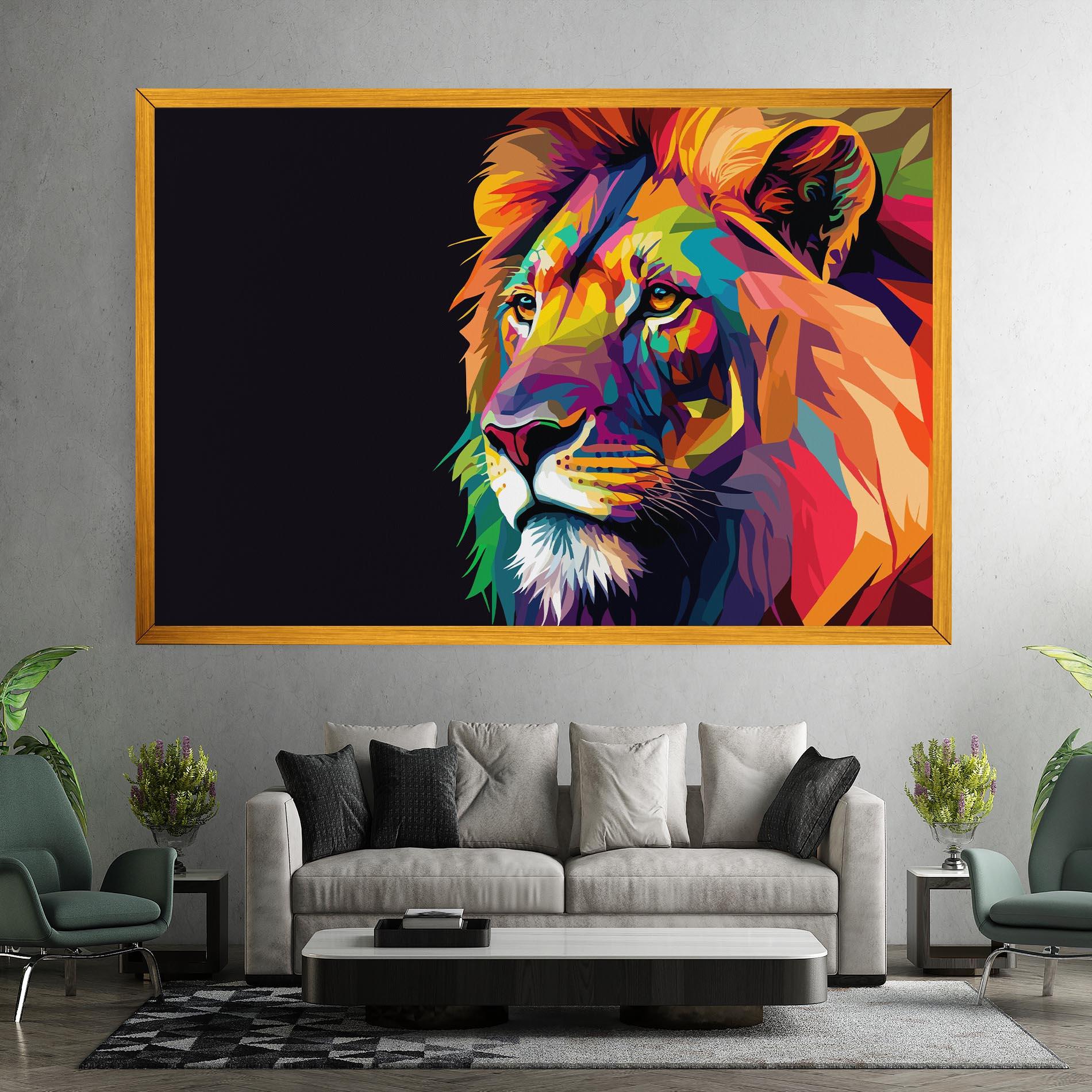 Tablou Canvas Colorful Lion mockup 7