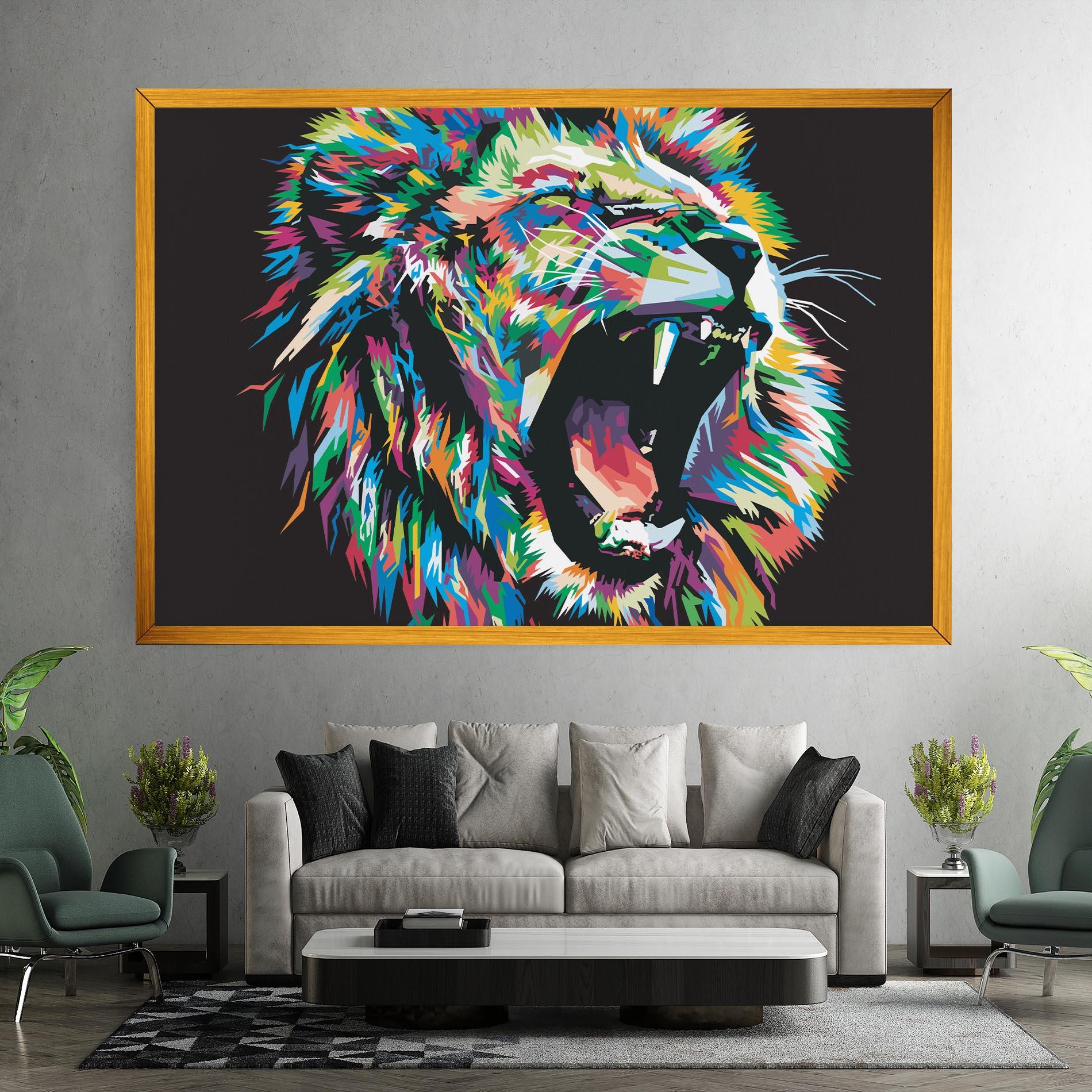 Tablou Canvas Green Blue Lion mockup 7