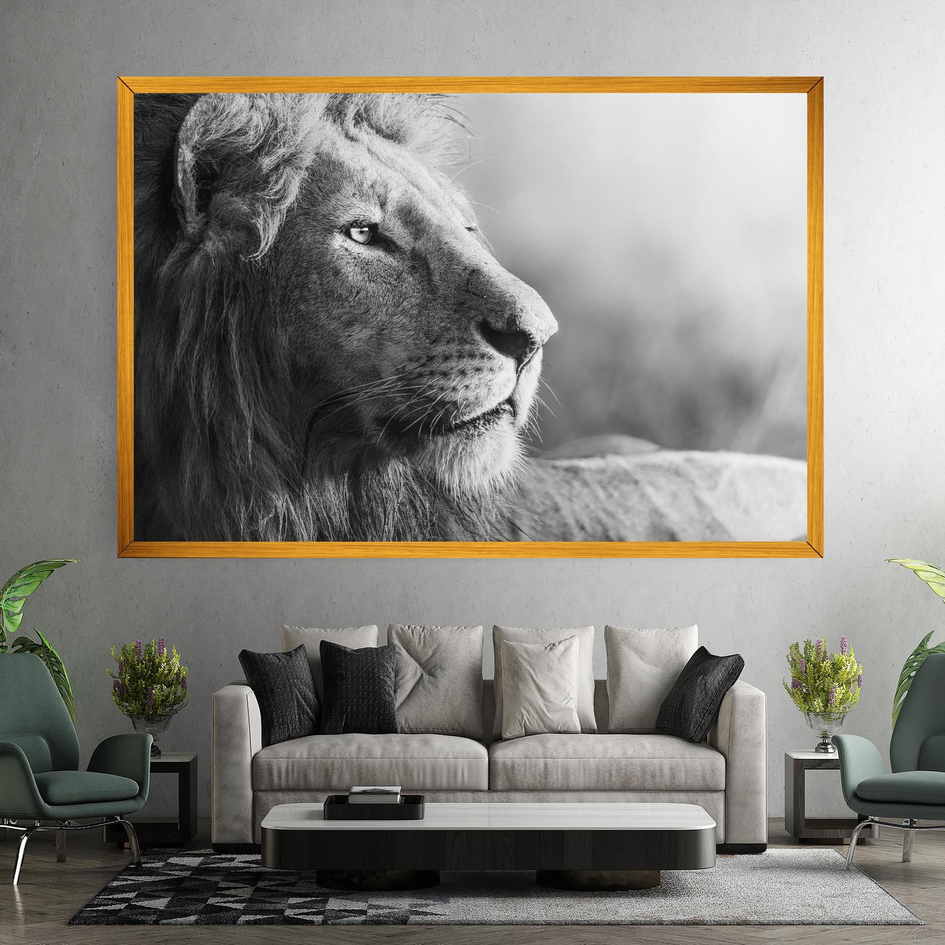 Tablou Canvas Grey Lion Head mockup 7