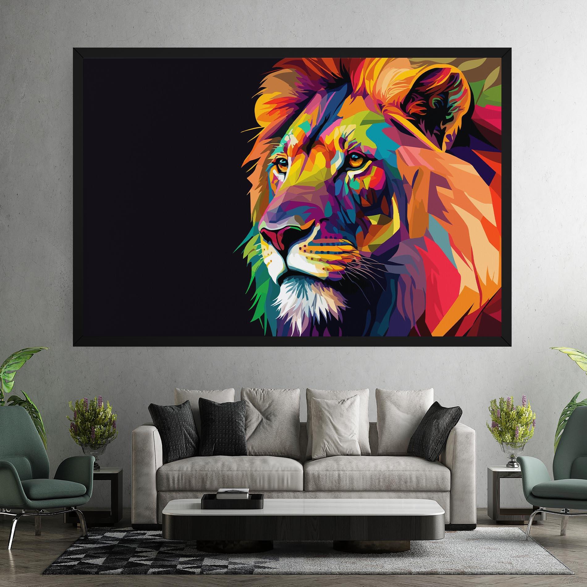Tablou Canvas Colorful Lion mockup 7