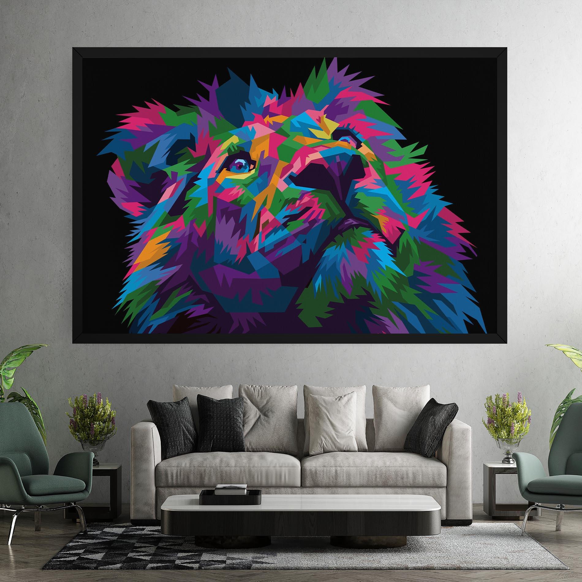 Tablou Canvas Cute Color Lion mockup 7