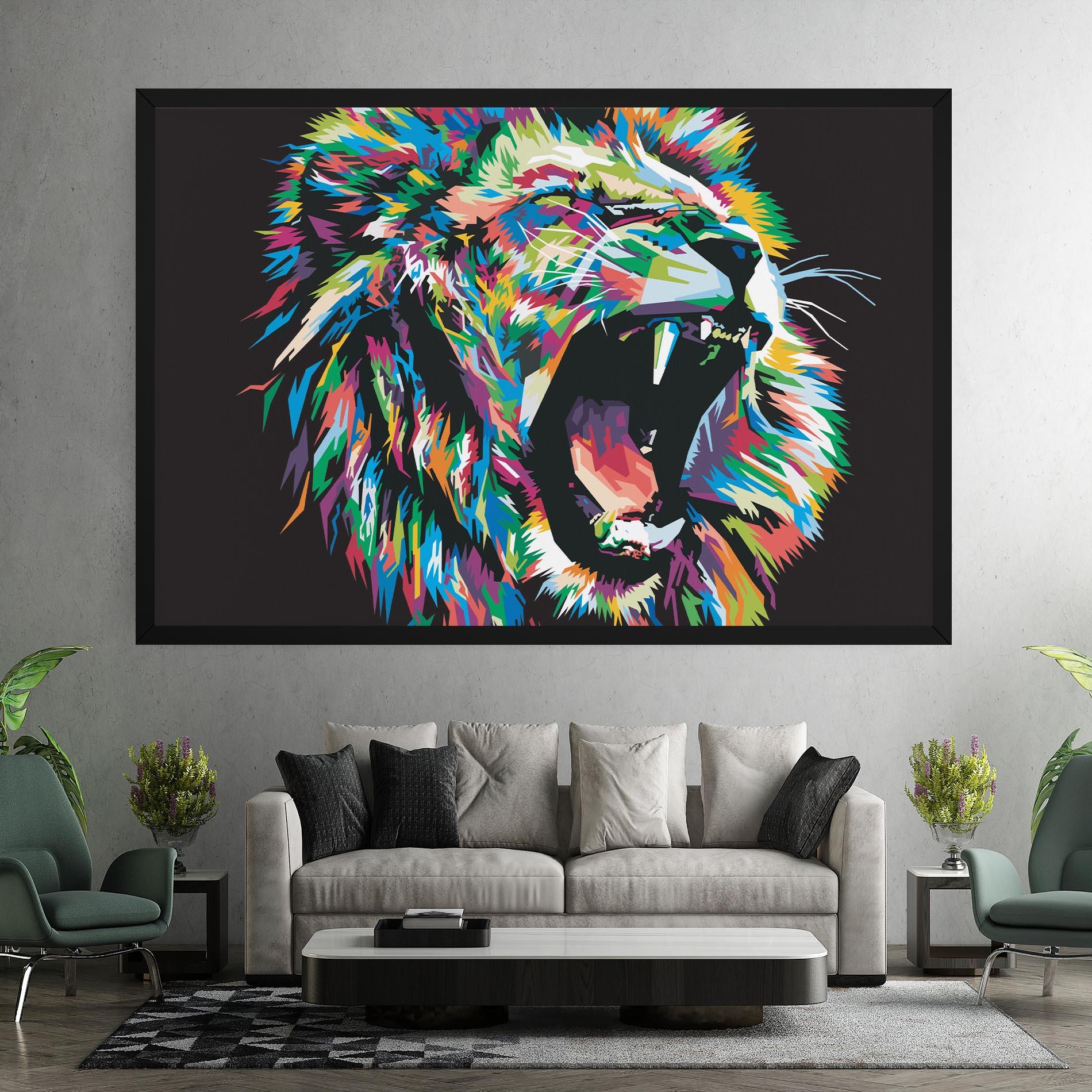 Tablou Canvas Green Blue Lion mockup 7