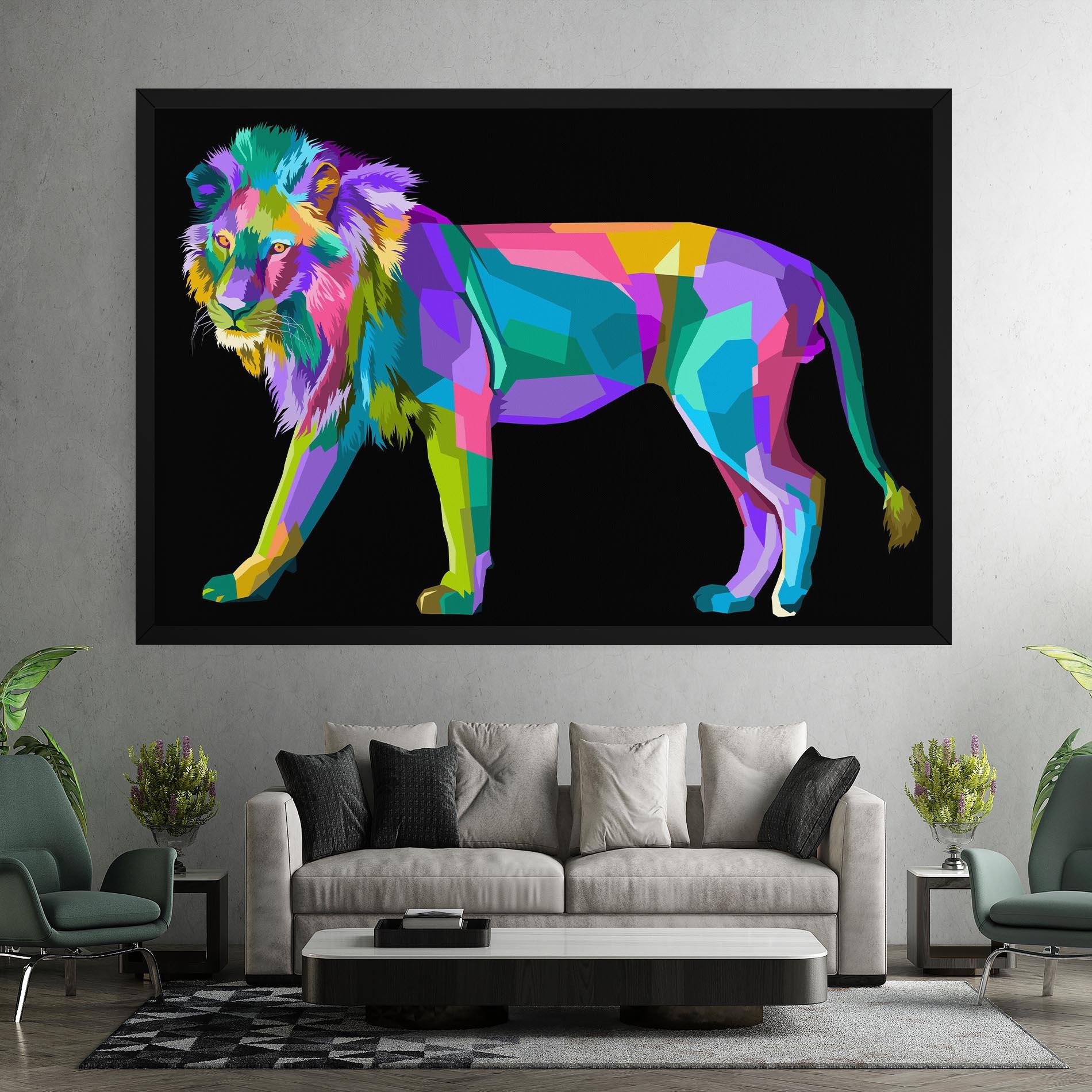 Tablou Canvas Lion Walking mockup 7