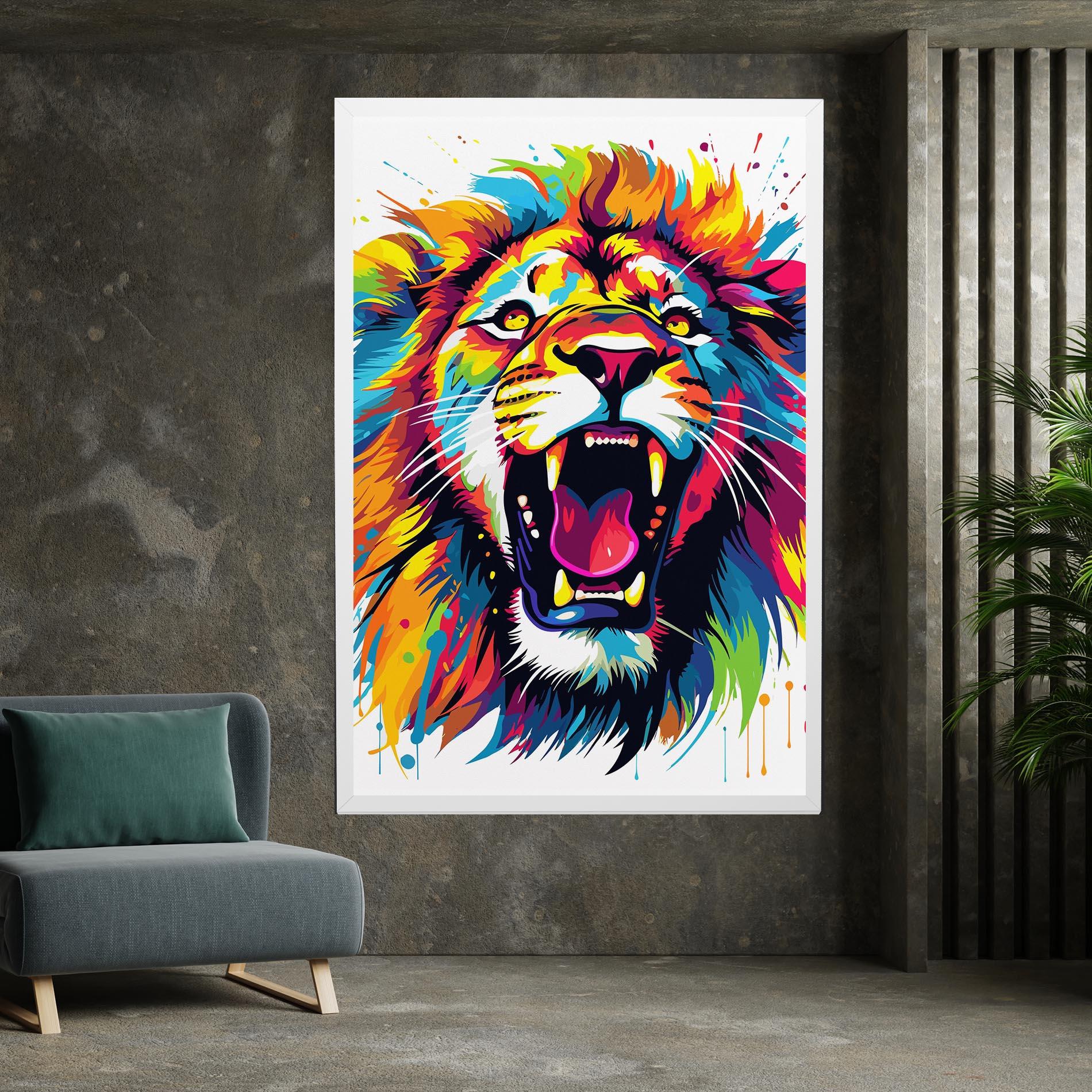 Tablou Canvas Angry Lion Mix mockup 7