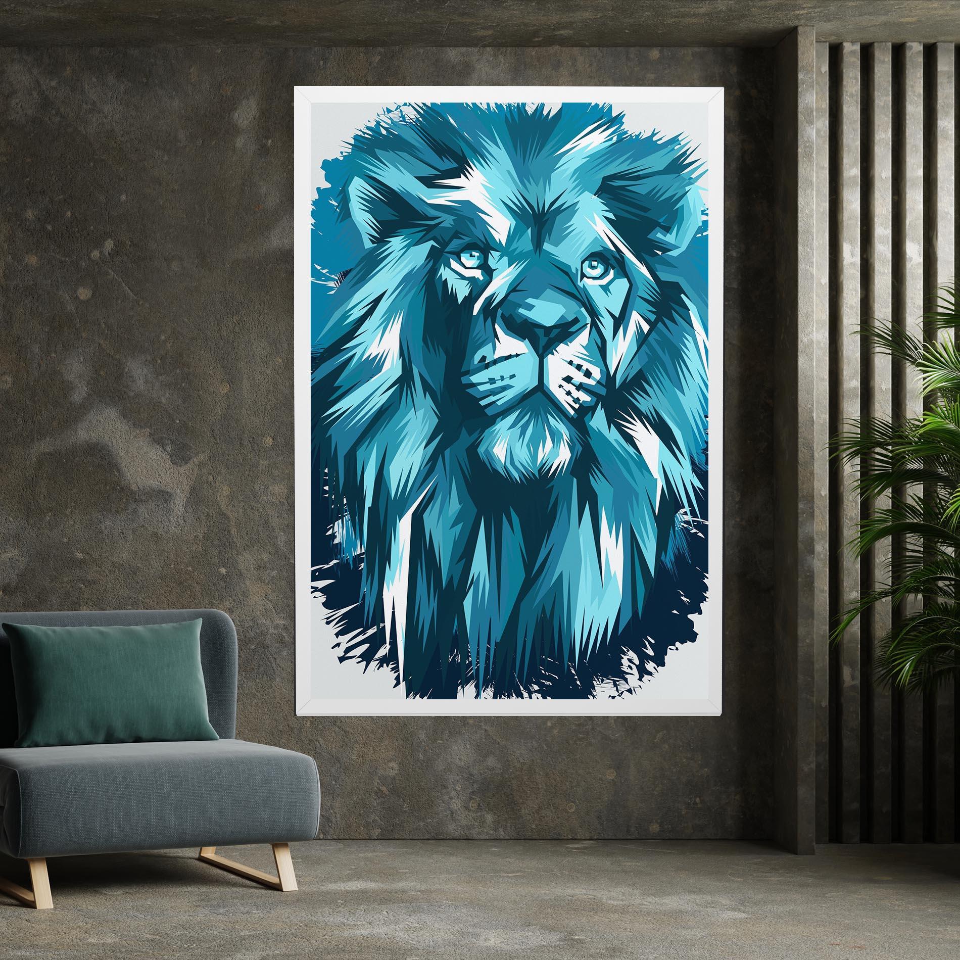 Tablou Canvas Blue Lion Head mockup 7