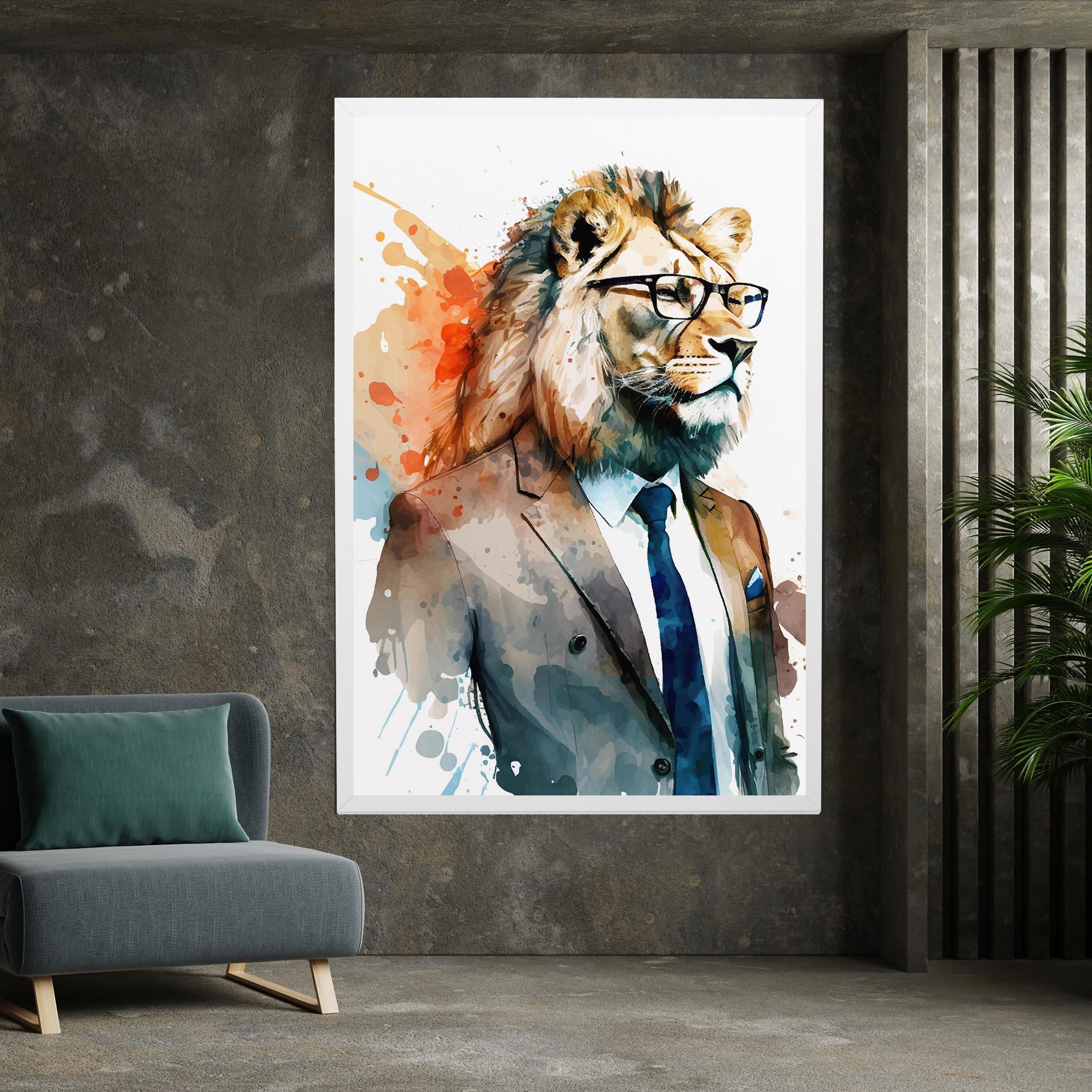 Tablou Canvas Brown Suit Lion mockup 7