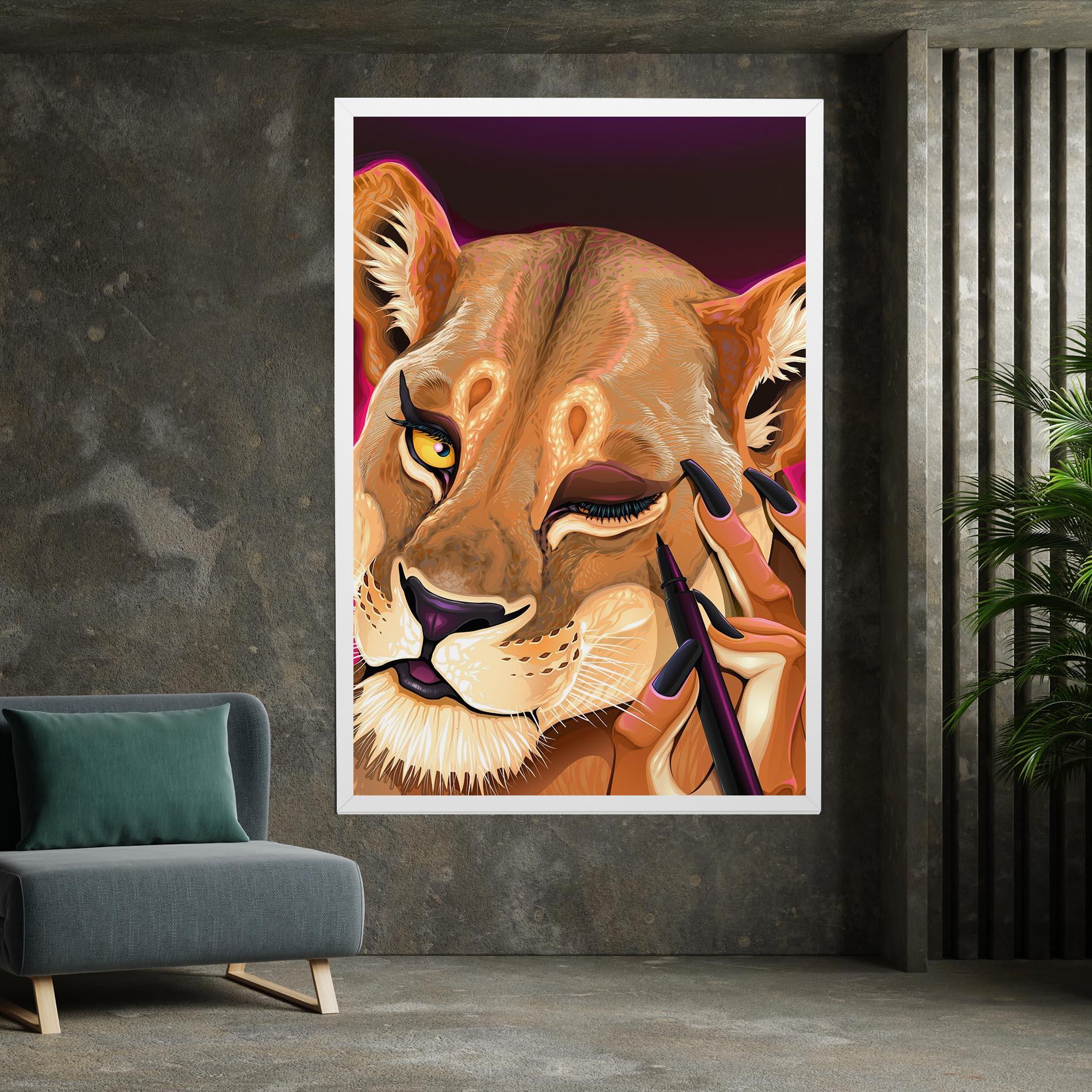 Tablou Canvas Female Lion Makeup mockup 7