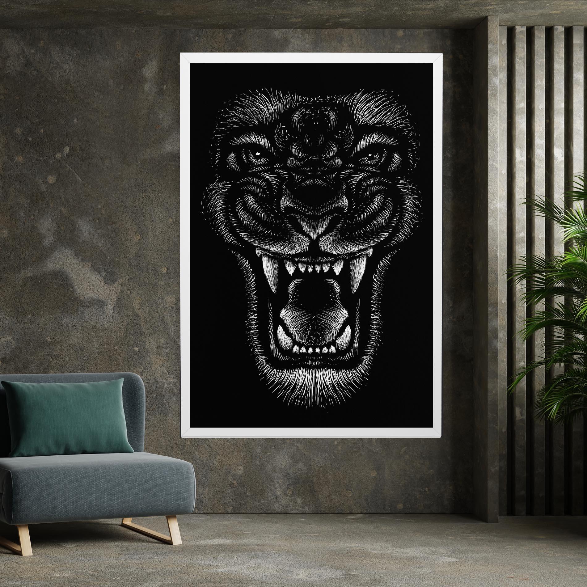 Tablou Canvas Lion Bite mockup 7