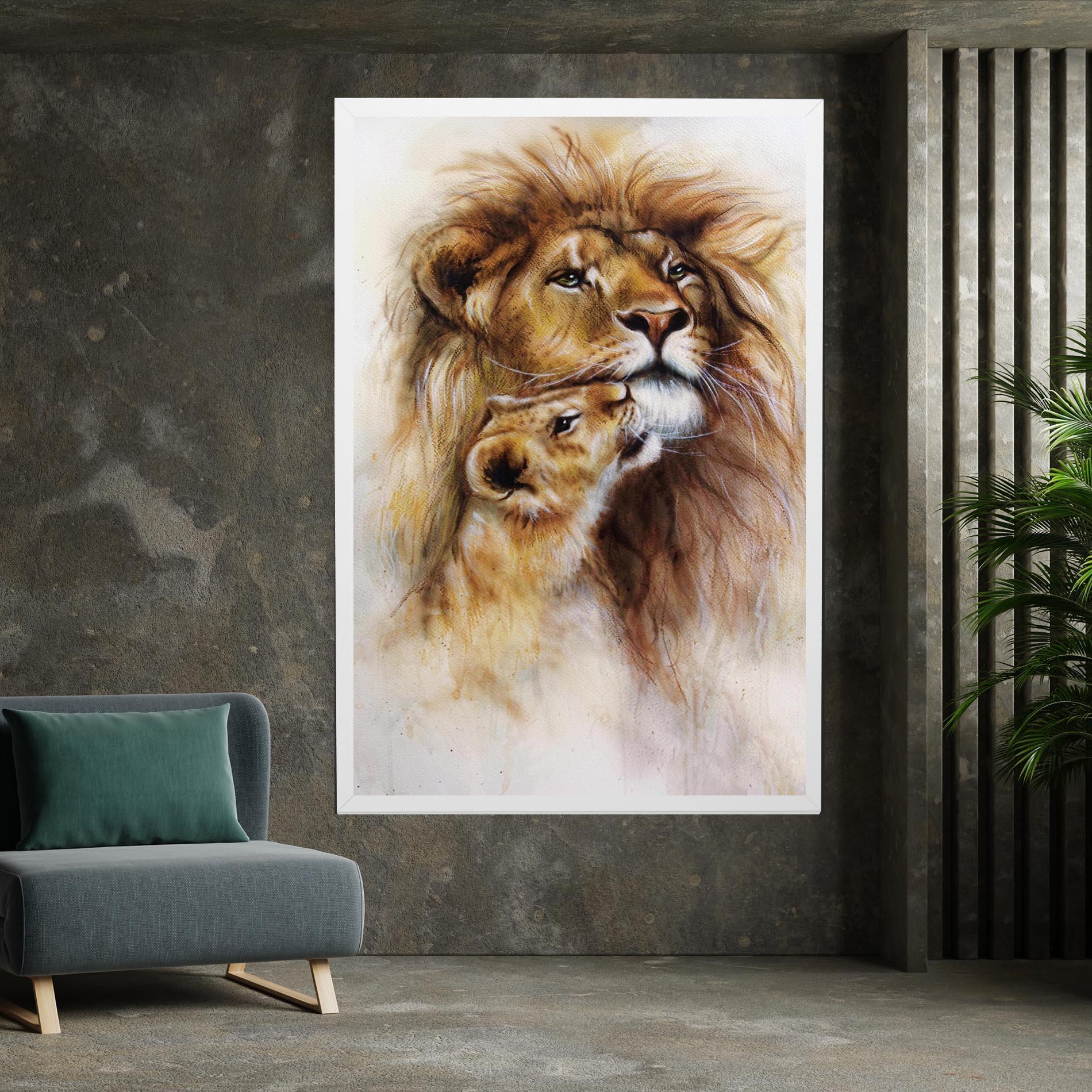 Tablou Canvas Lion Love mockup 7