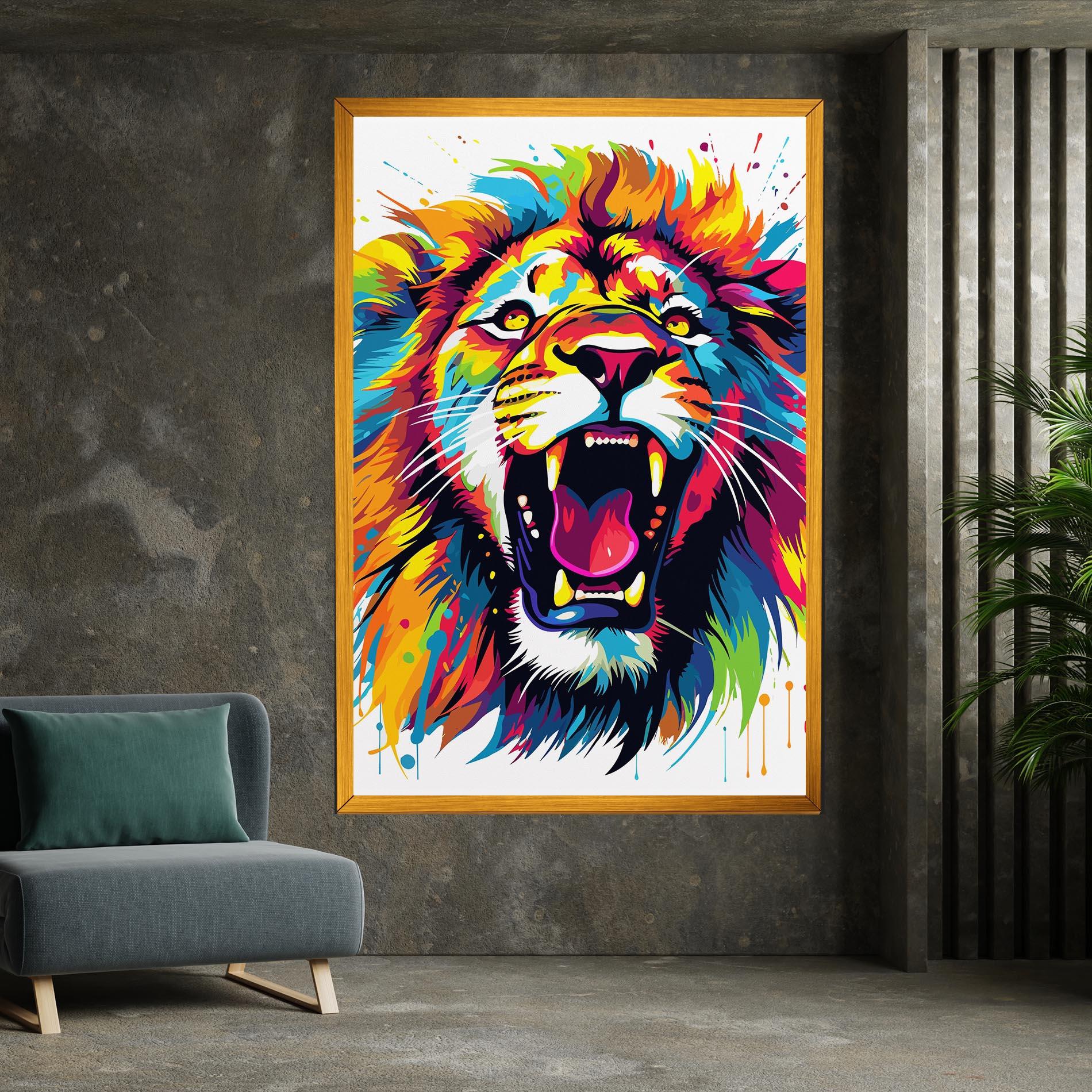 Tablou Canvas Angry Lion Mix mockup 7