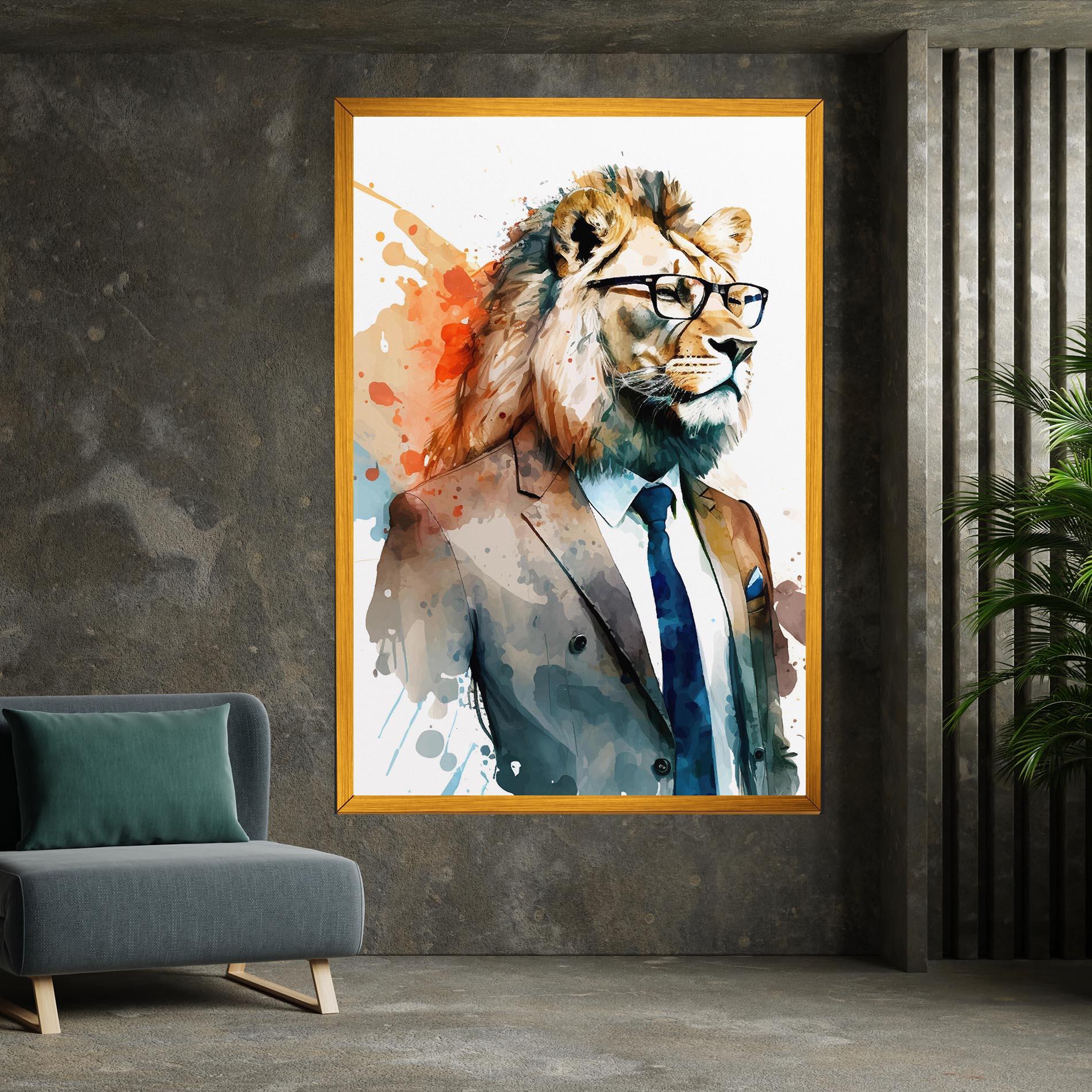Tablou Canvas Brown Suit Lion mockup 7