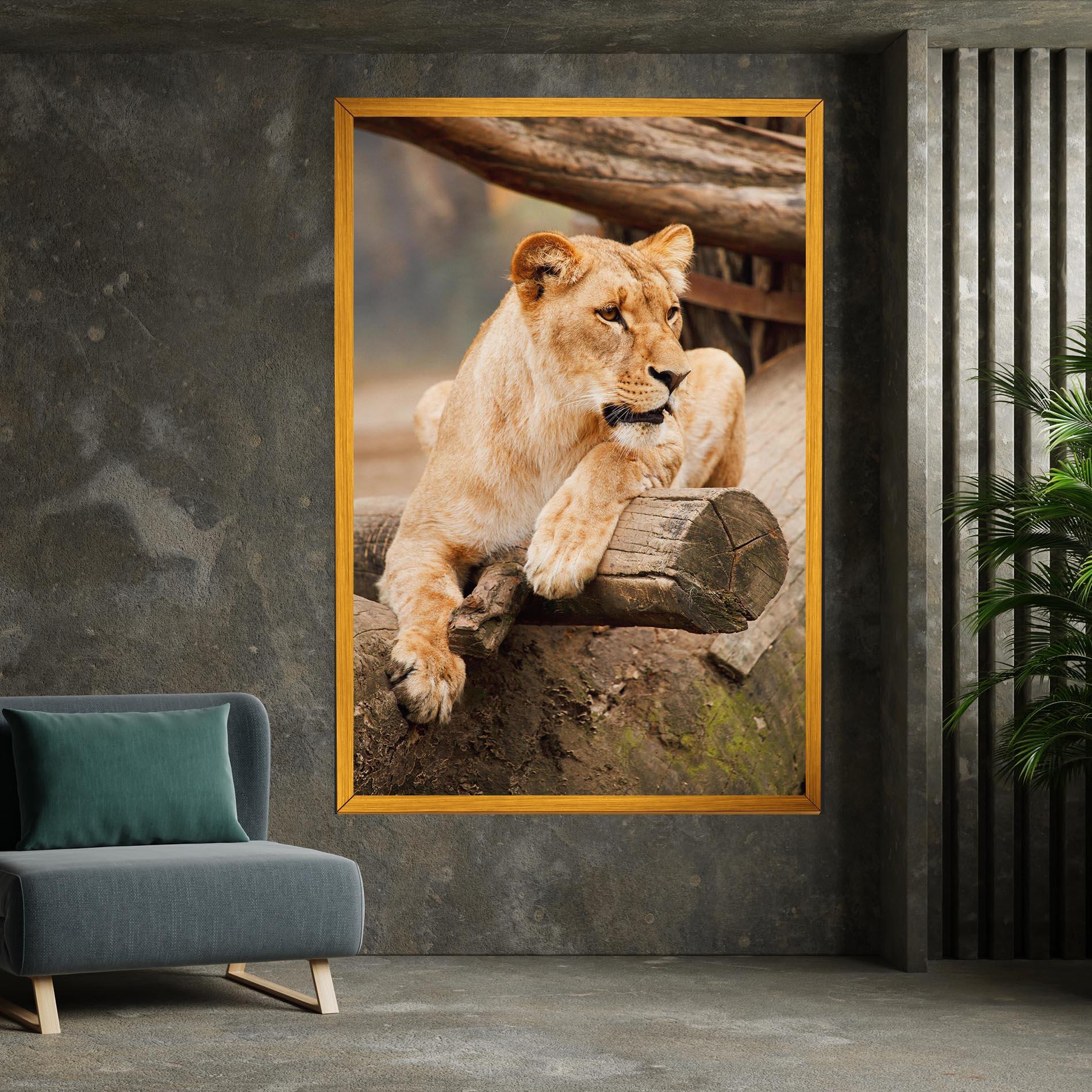 Tablou Canvas Female Lion Sitting mockup 7