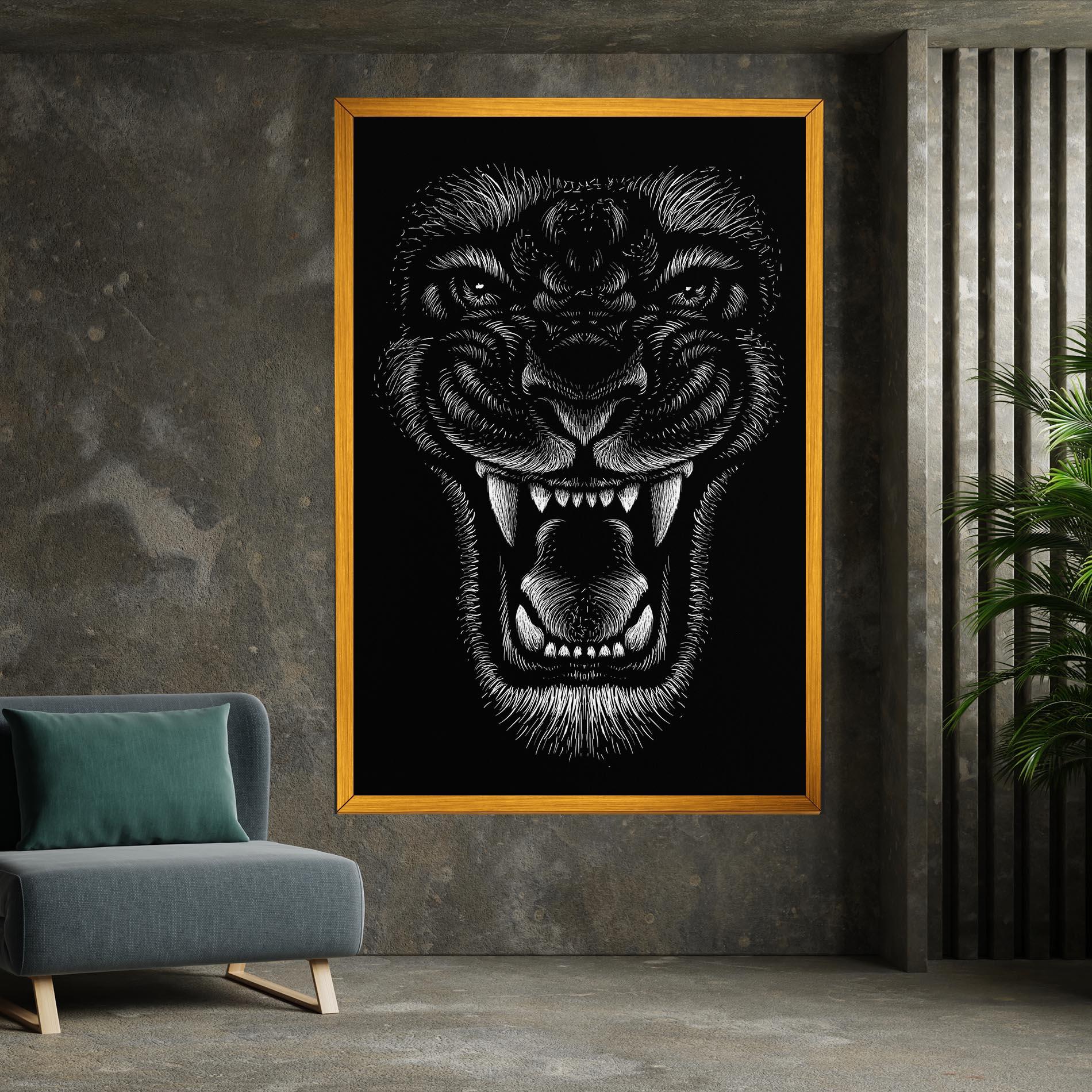Tablou Canvas Lion Bite mockup 7