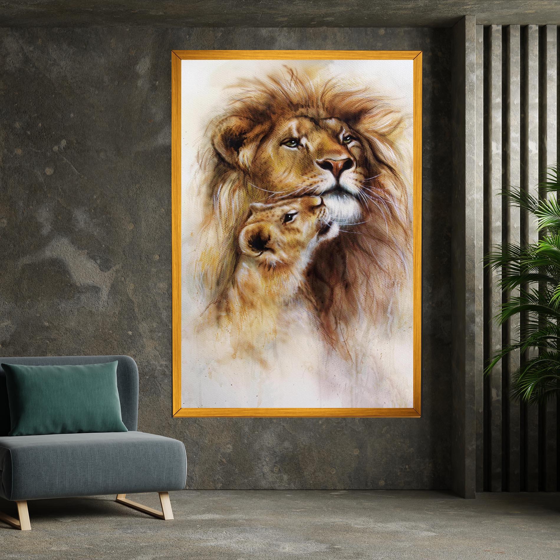Tablou Canvas Lion Love mockup 7