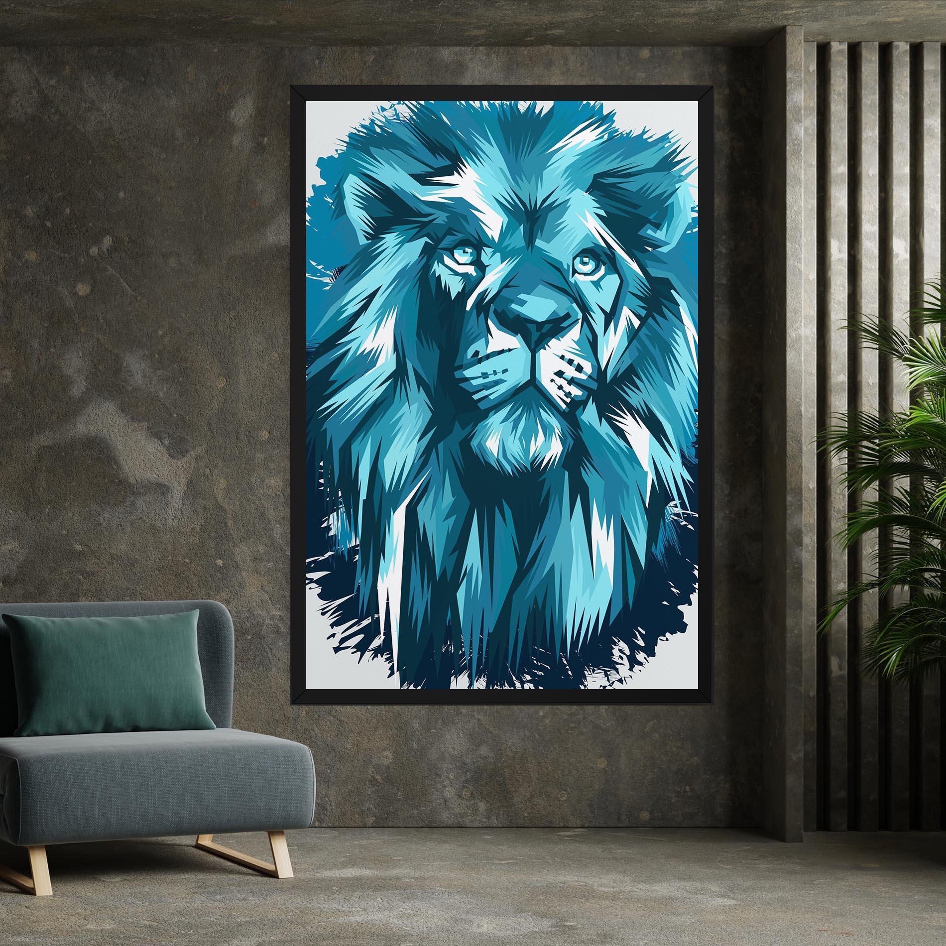 Tablou Canvas Blue Lion Head mockup 7