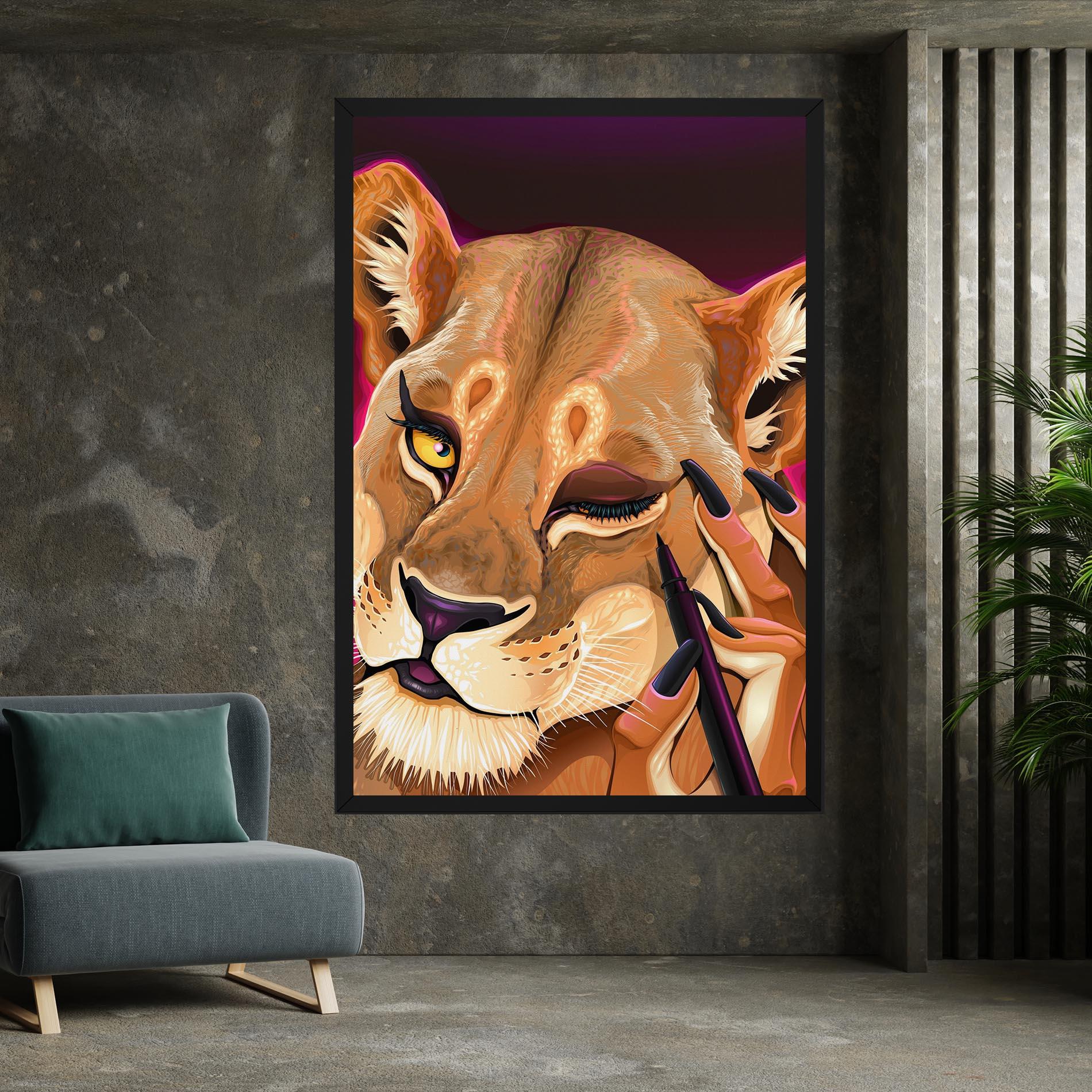 Tablou Canvas Female Lion Makeup mockup 7