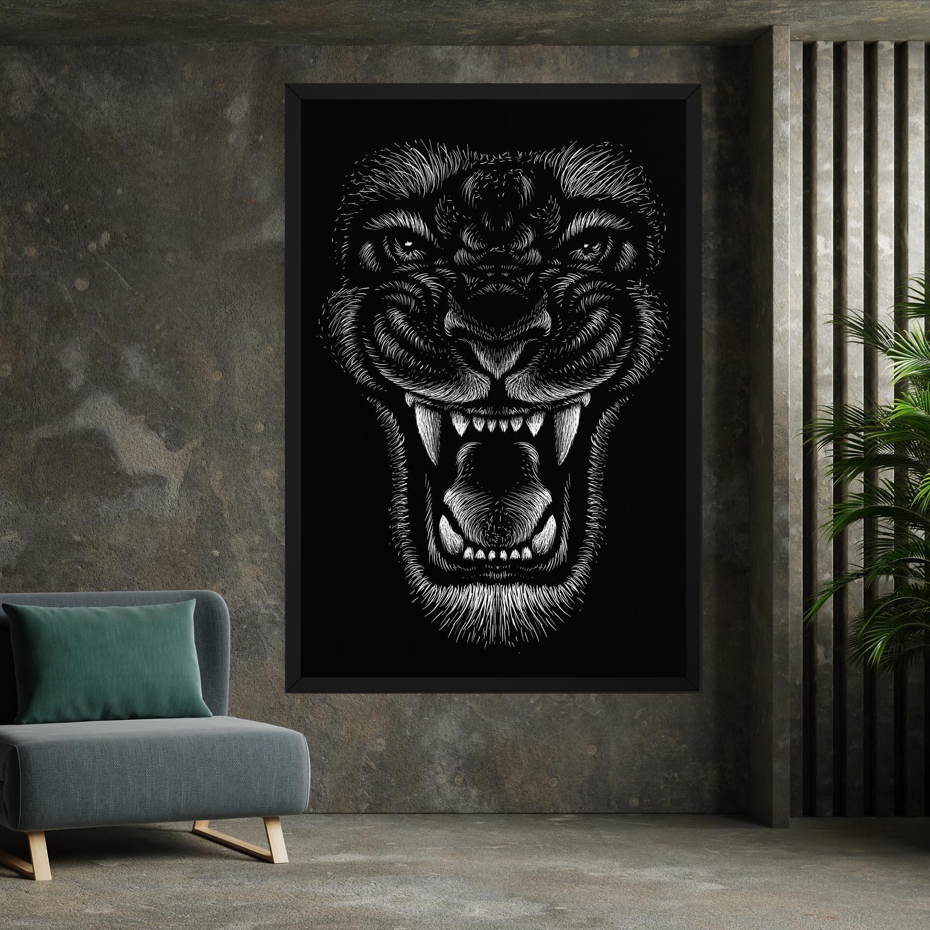 Tablou Canvas Lion Bite mockup 7