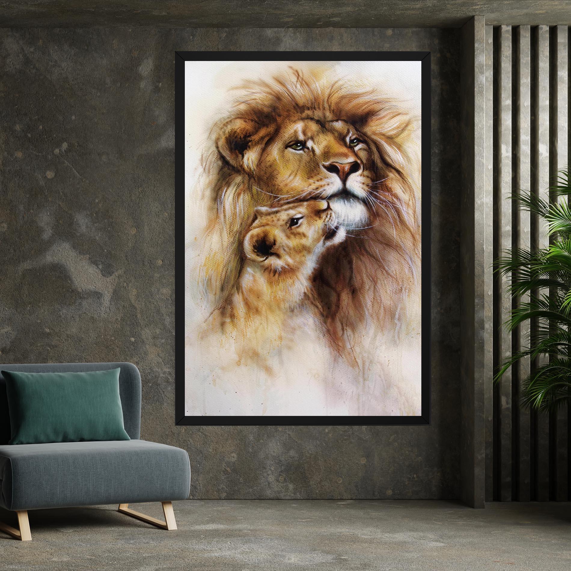 Tablou Canvas Lion Love mockup 7