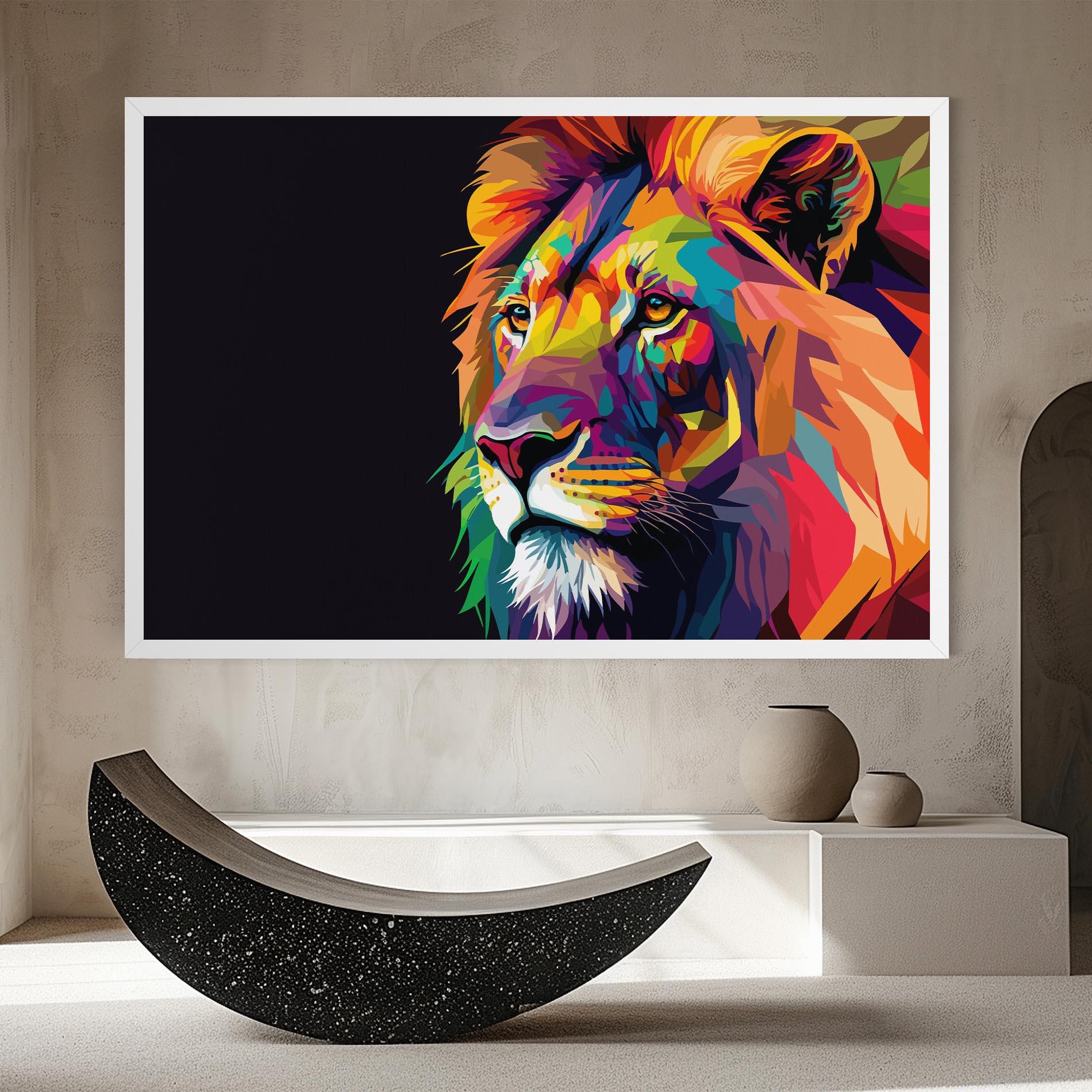 Tablou Canvas Colorful Lion mockup 8