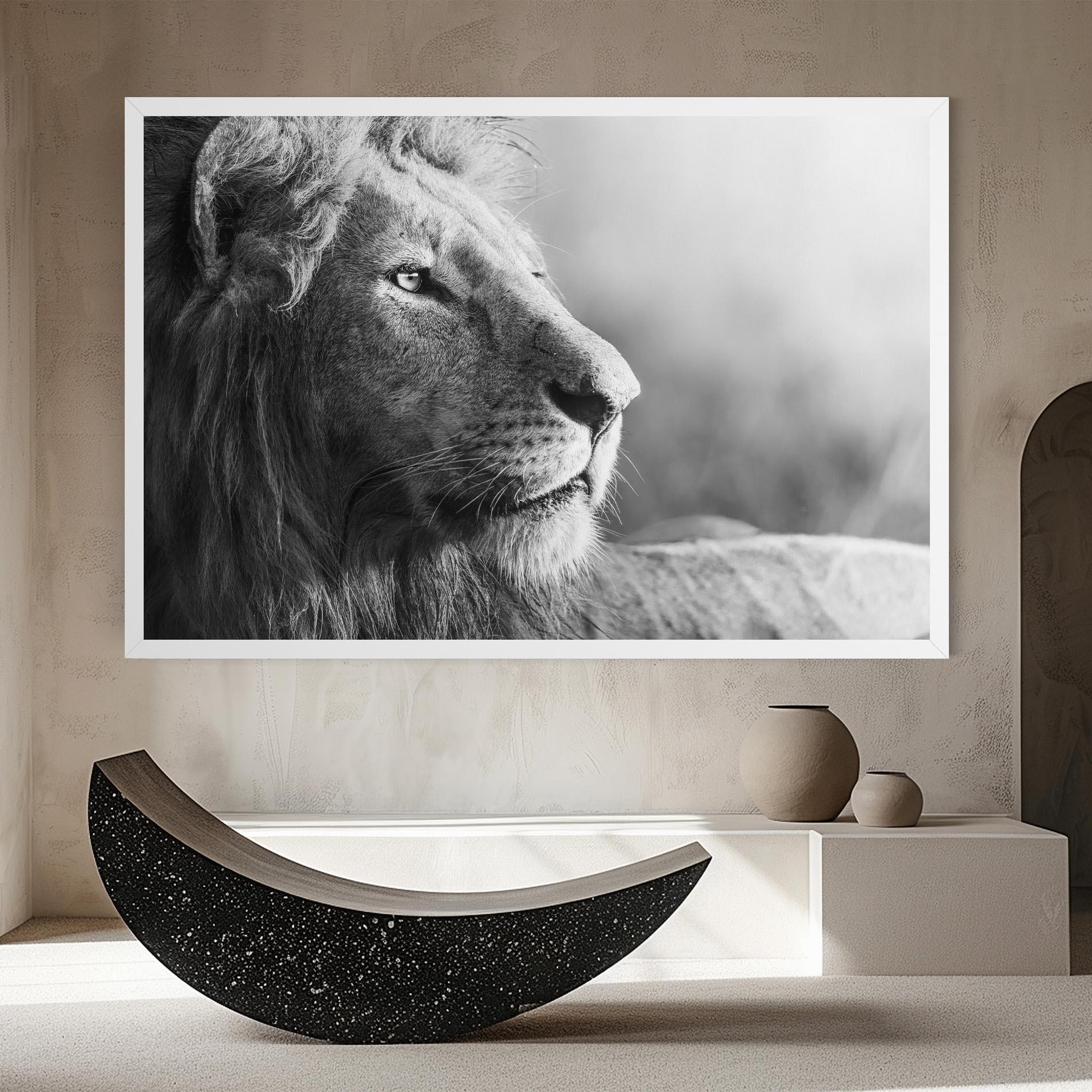 Tablou Canvas Grey Lion Head mockup 8