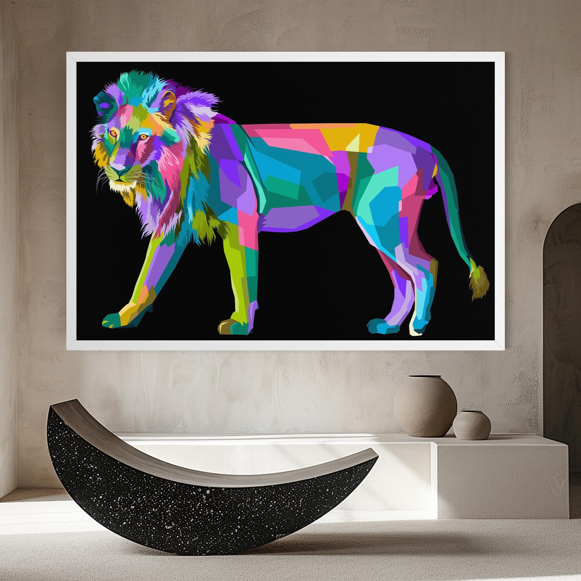 Tablou Canvas Lion Walking mockup 8