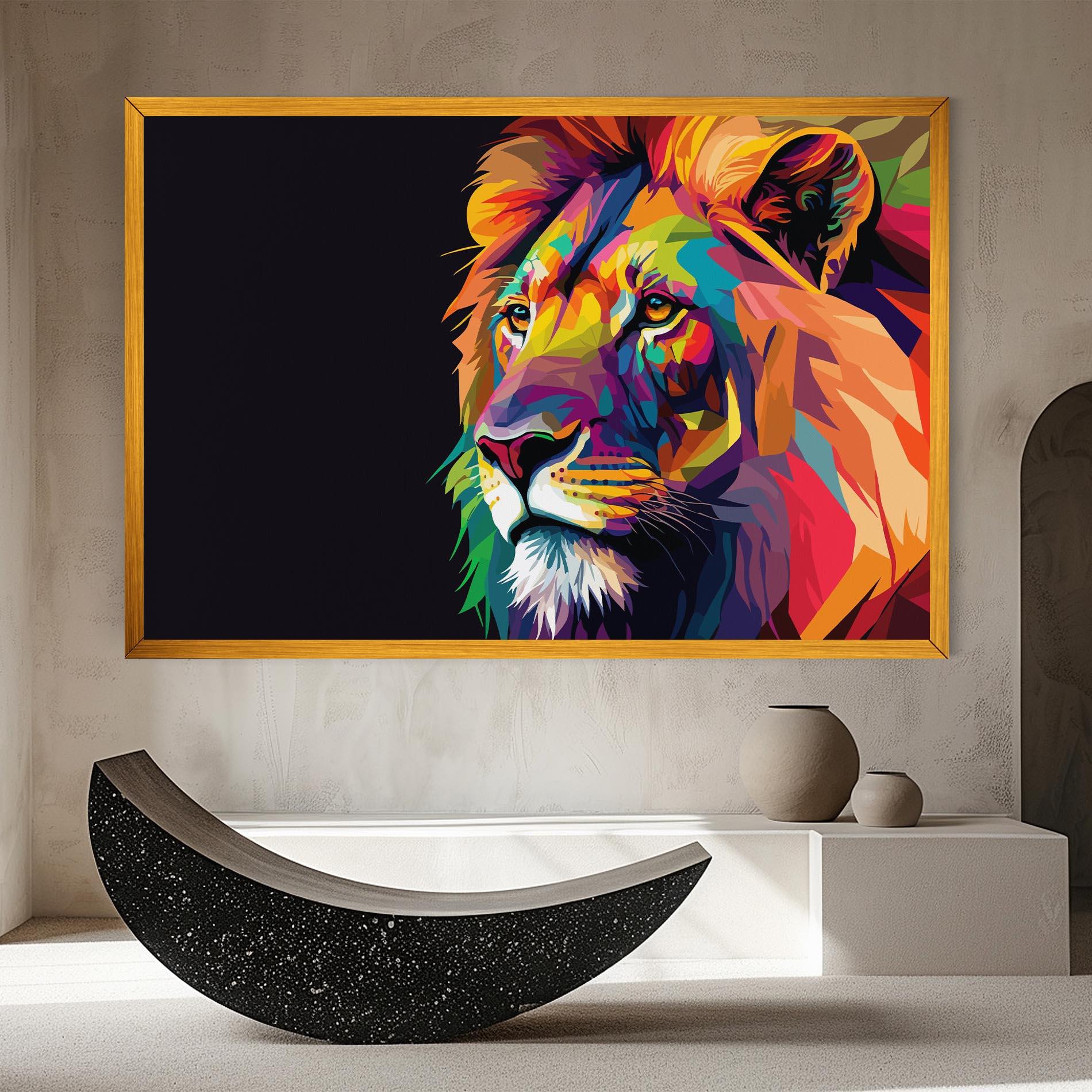 Tablou Canvas Colorful Lion mockup 8