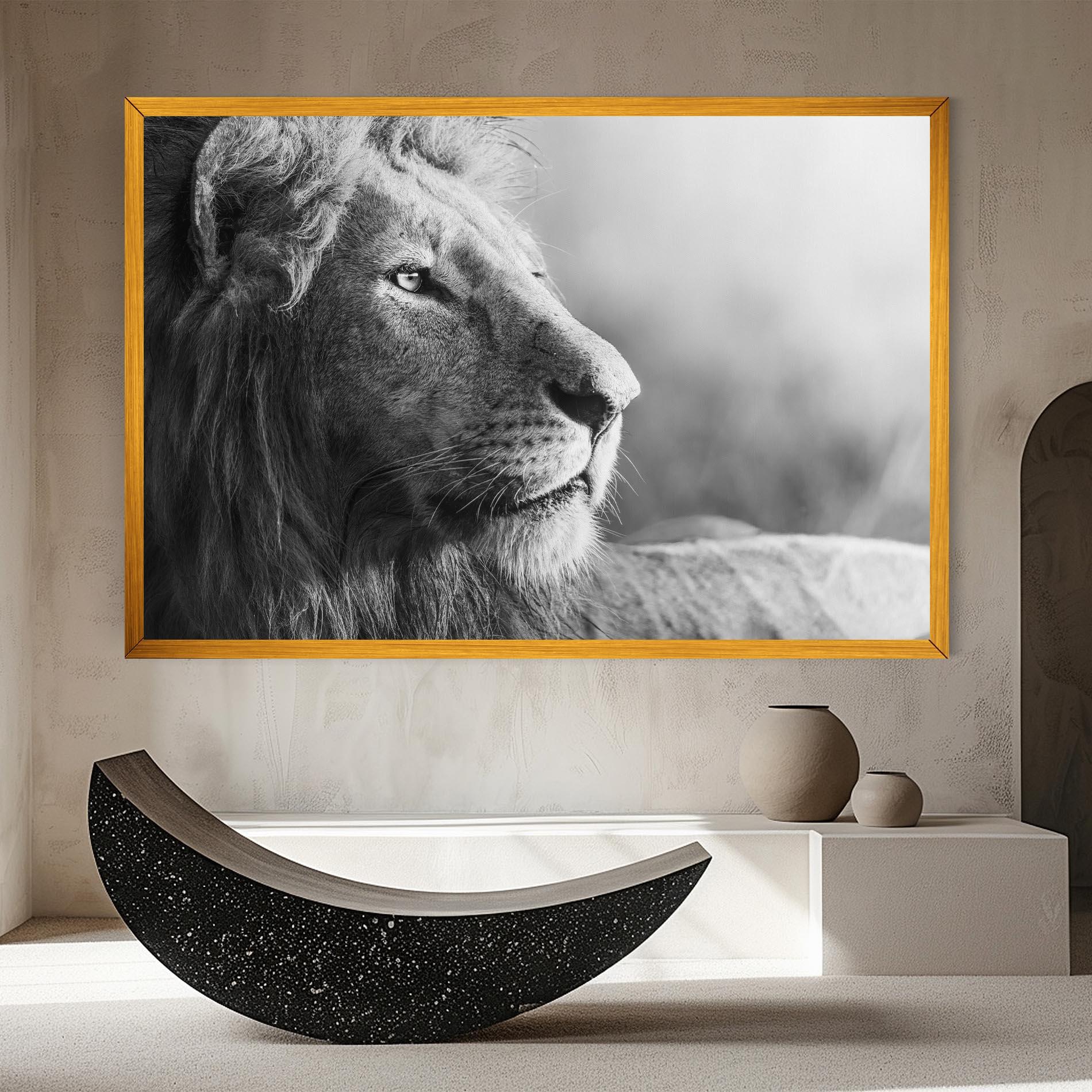 Tablou Canvas Grey Lion Head mockup 8