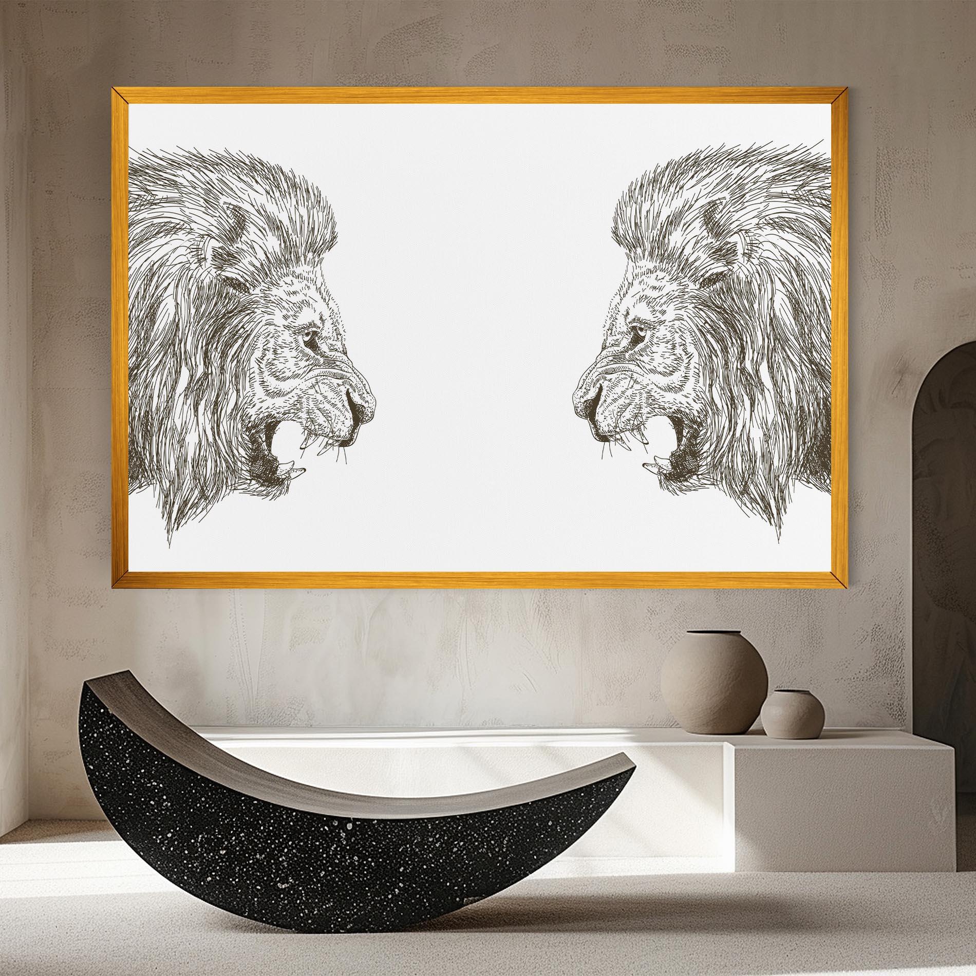 Tablou Canvas Lion For Text mockup 8