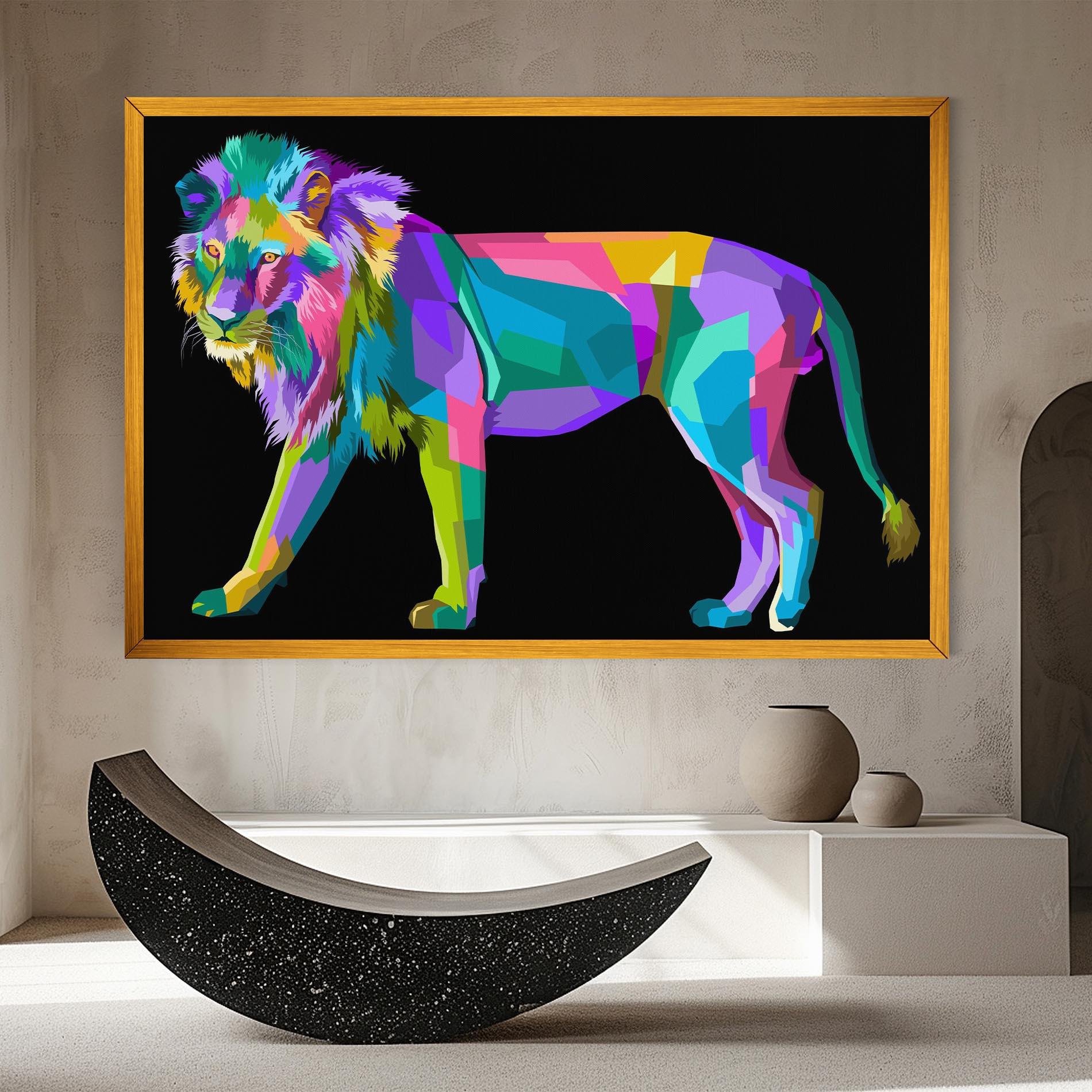 Tablou Canvas Lion Walking mockup 8