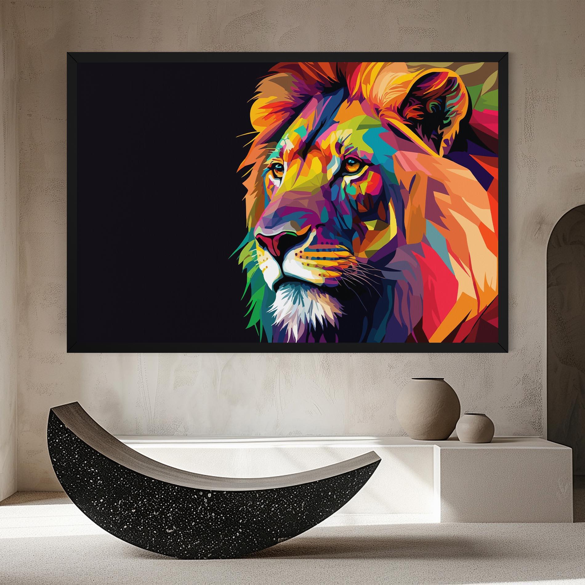 Tablou Canvas Colorful Lion mockup 8